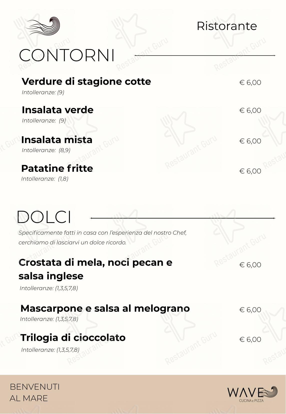 Wave - cucina e pizza in Igea Marina - Menu