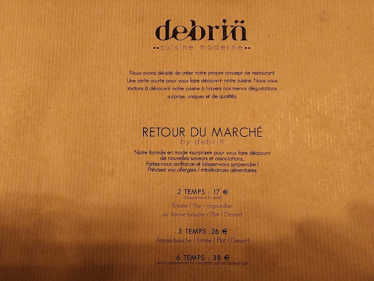 Menu de restaurant debriñ