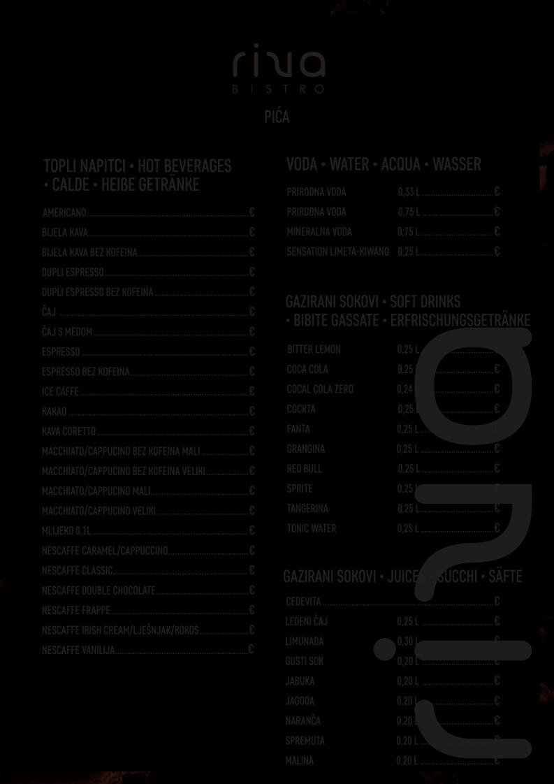 Menu di Riva Bistro (Rovinj) 