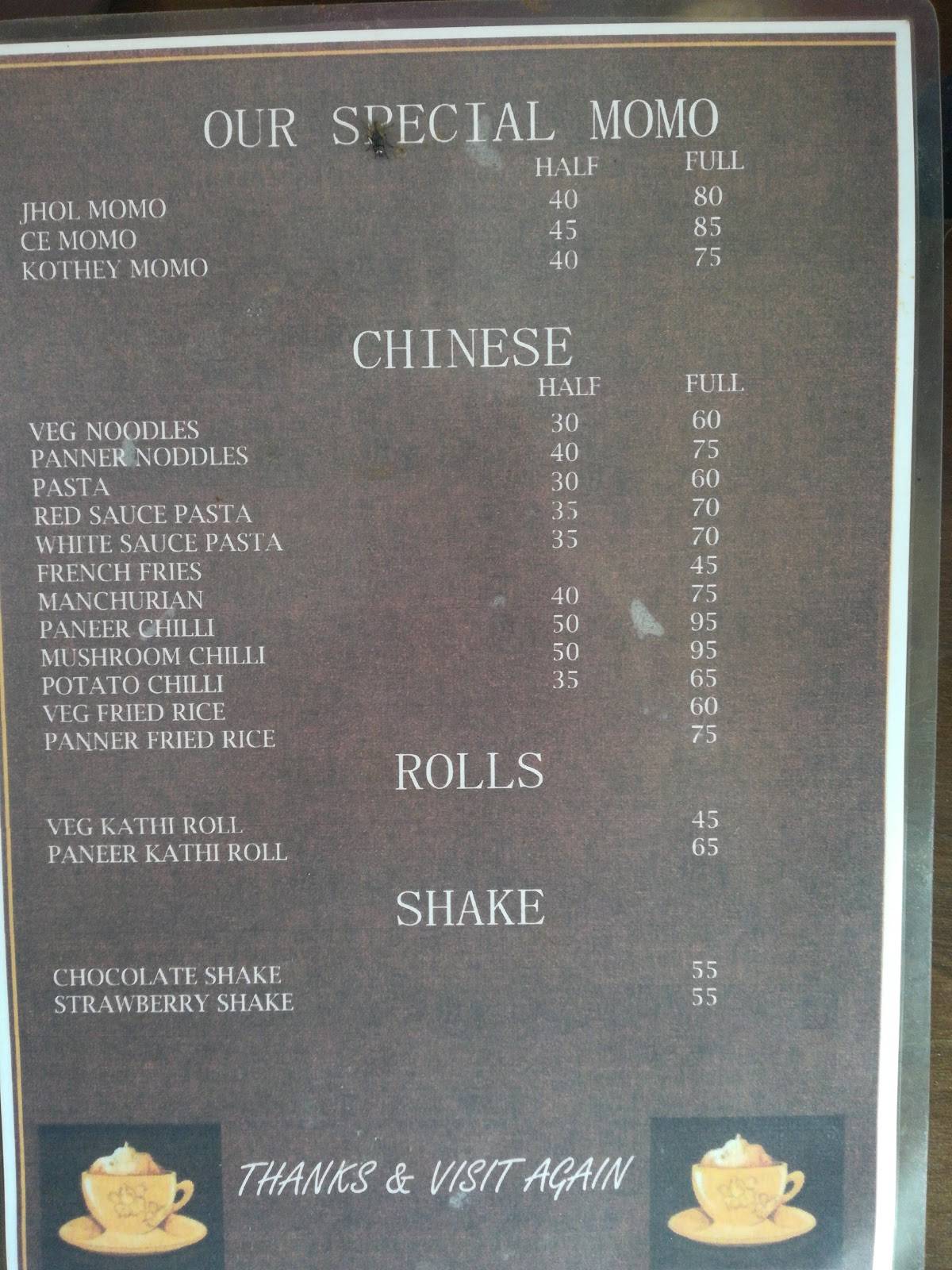 @spirant's chai menu