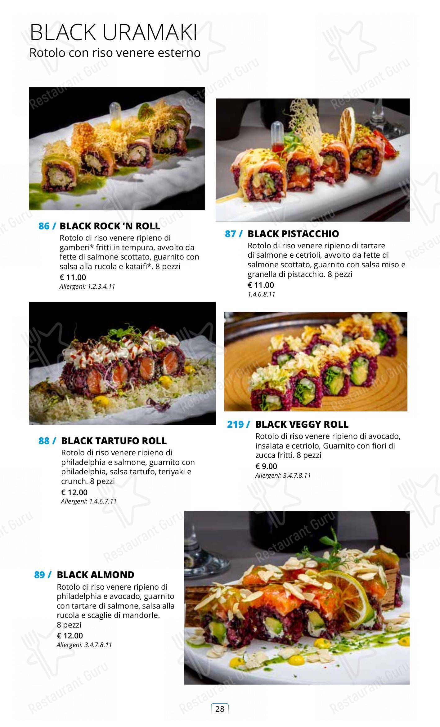 Menu di Sushi City Como - Ночное меню