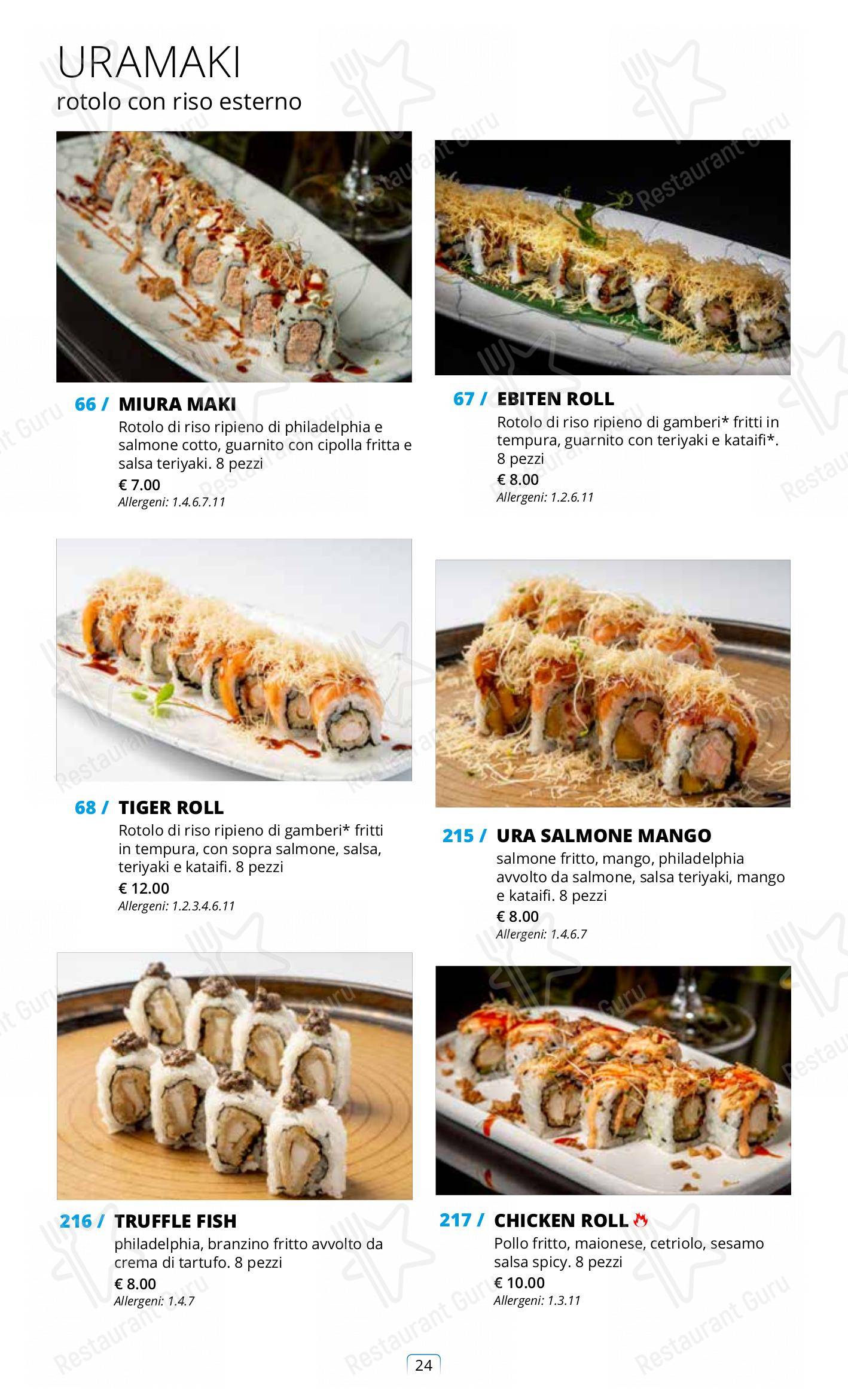 Menu di Sushi City Como - Ночное меню