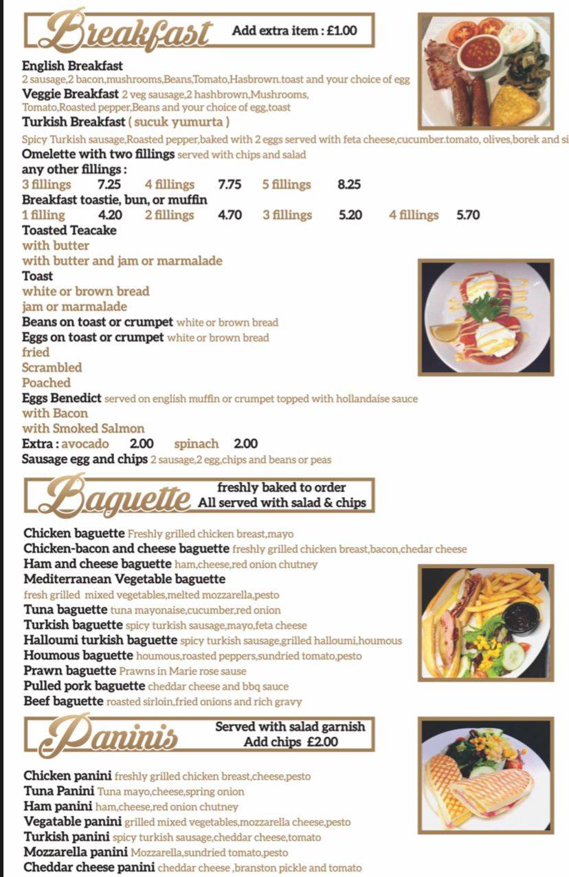 Menu at zaza cafe bar, Northwich