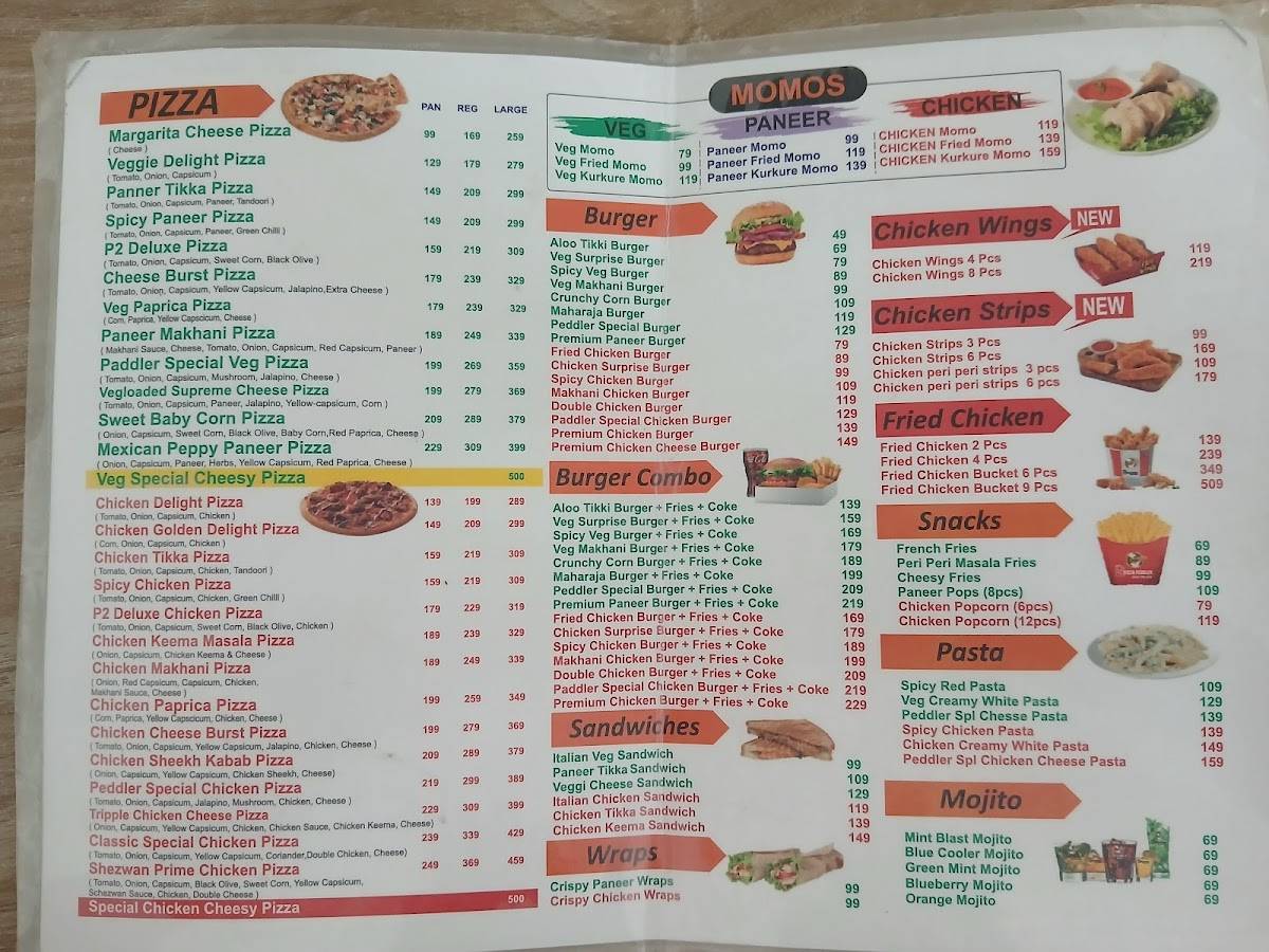 pizza peddler menu