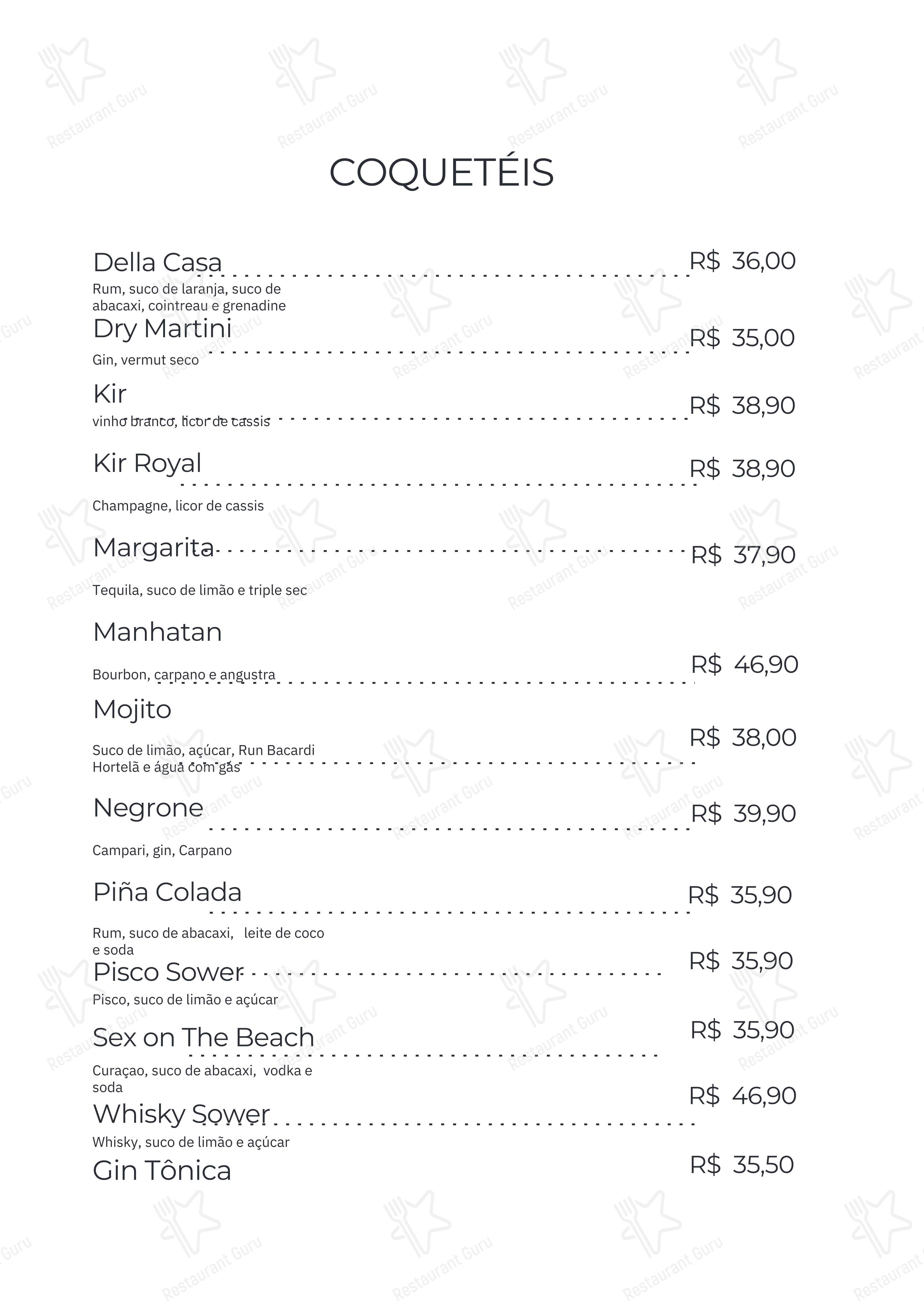 Menu para Artesanalli Massas & Molhos em Campinas