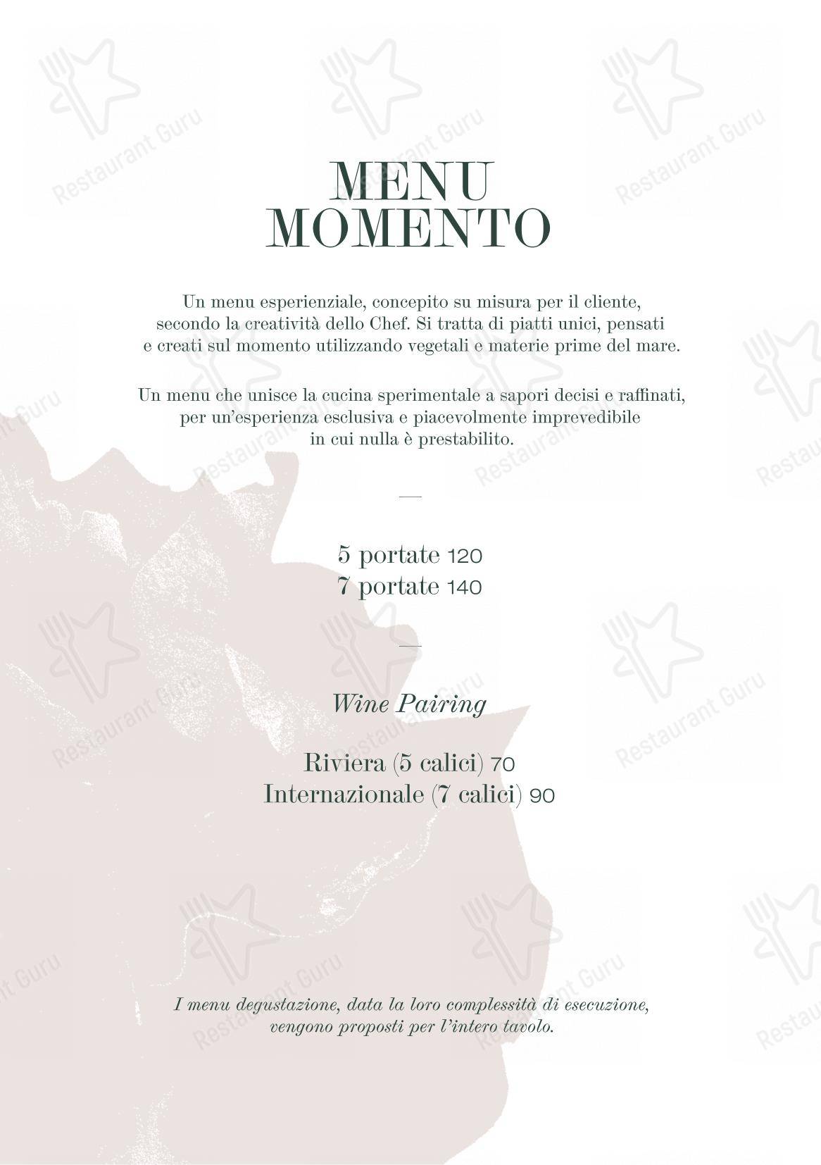 Balzi Rossi in Grimaldi - 菜单