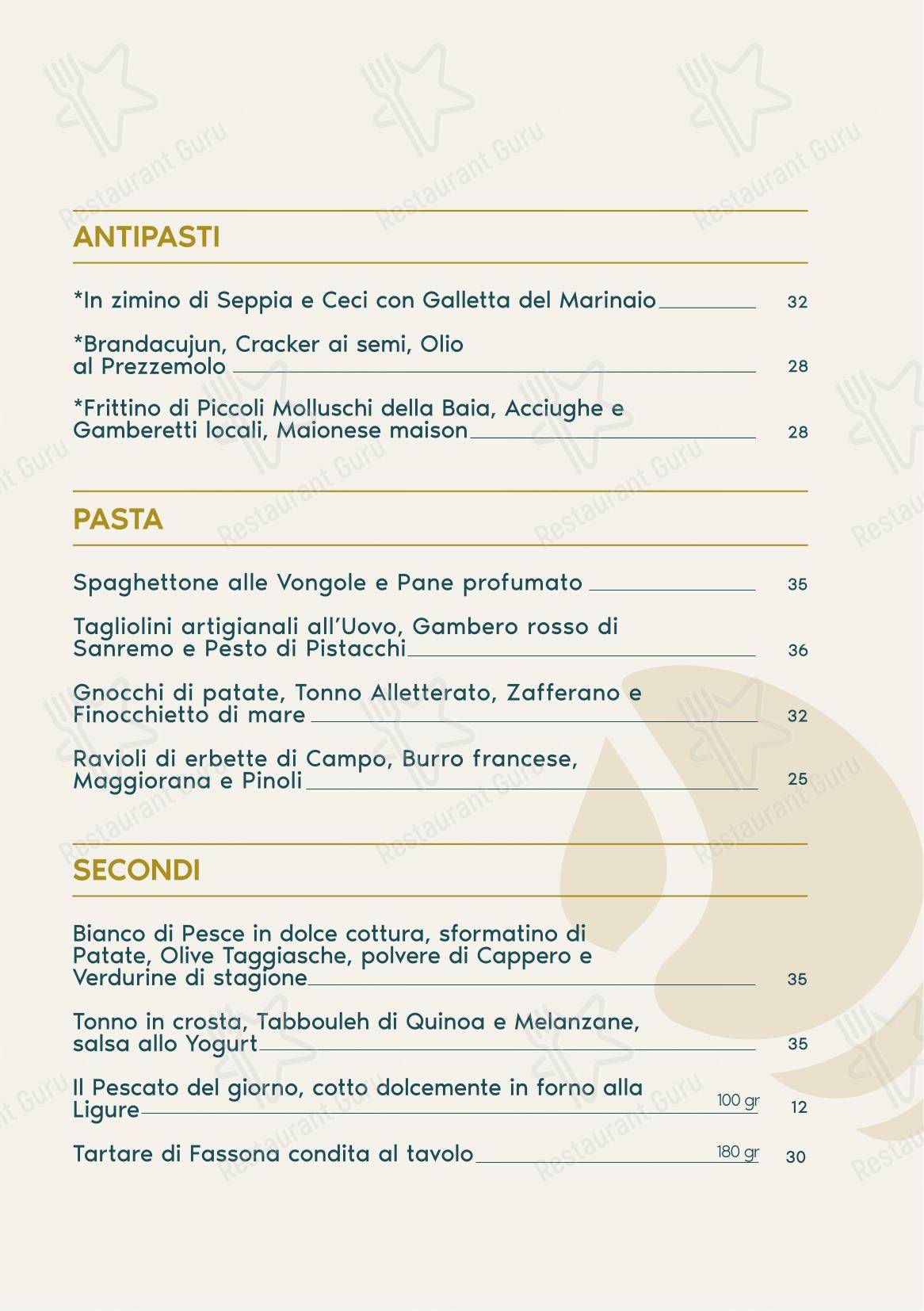 Balzi Rossi in Grimaldi - Menu bar