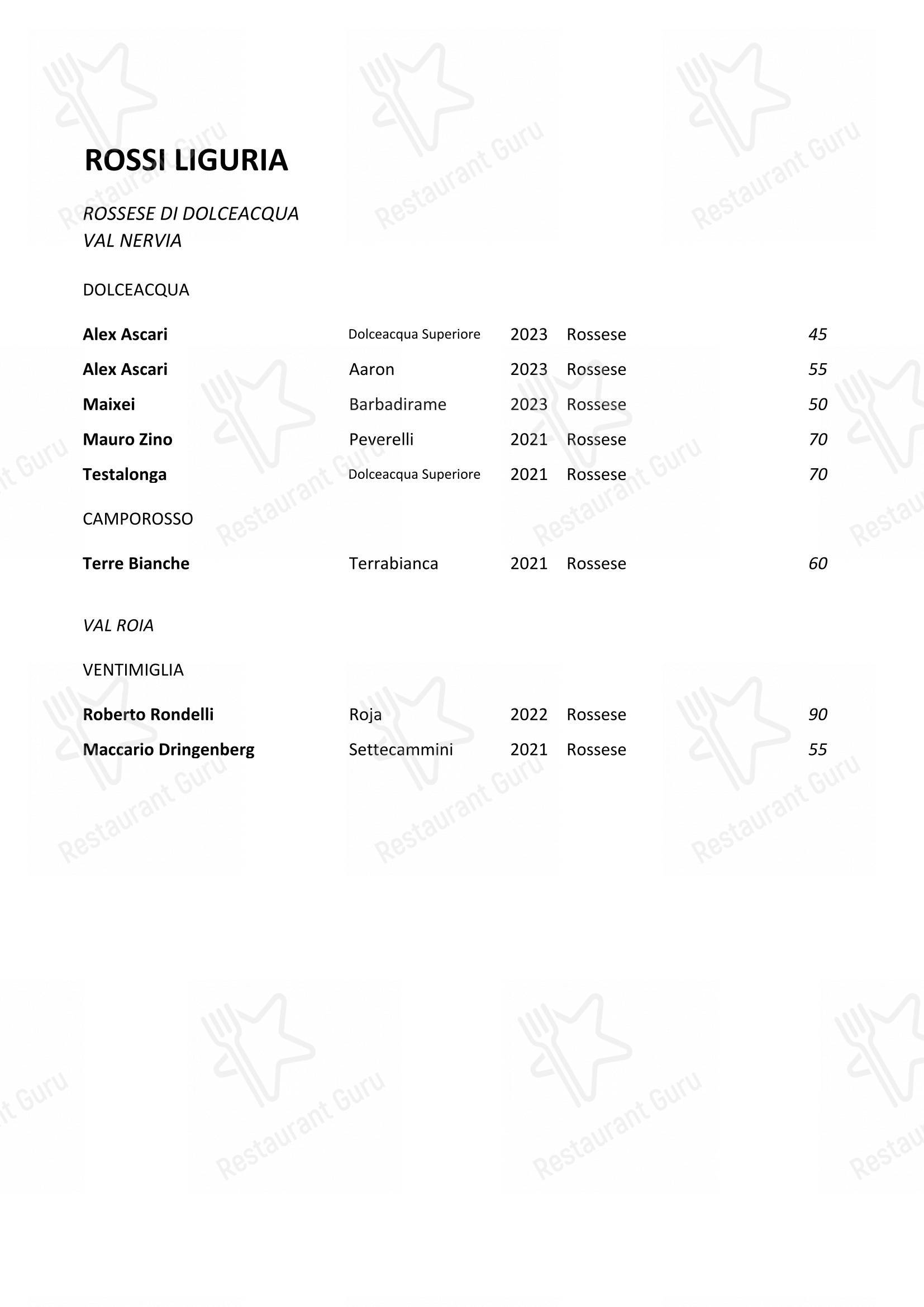 Menu per Balzi Rossi pub & bar