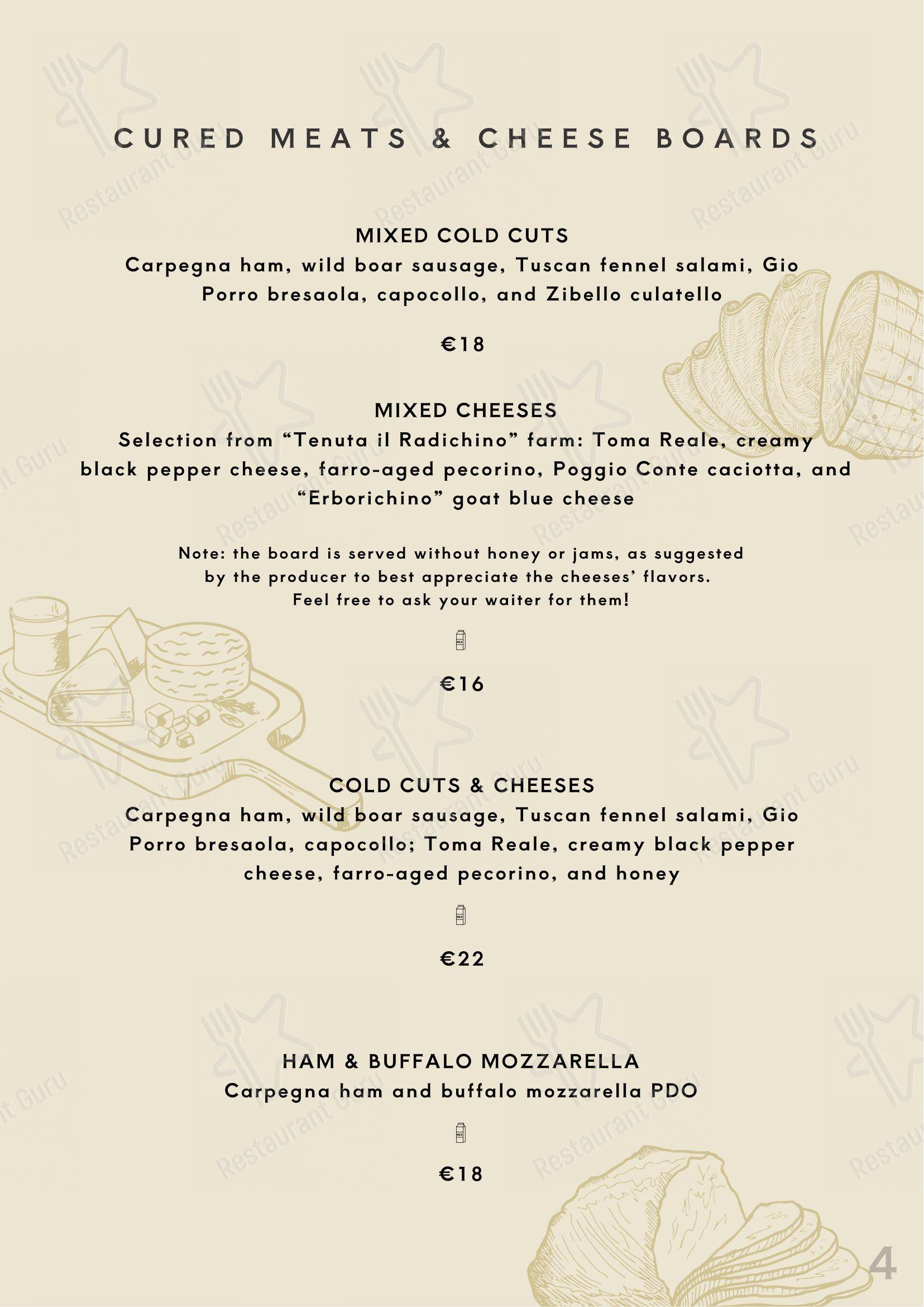 Menu bar per Beef Bazaar in Roma