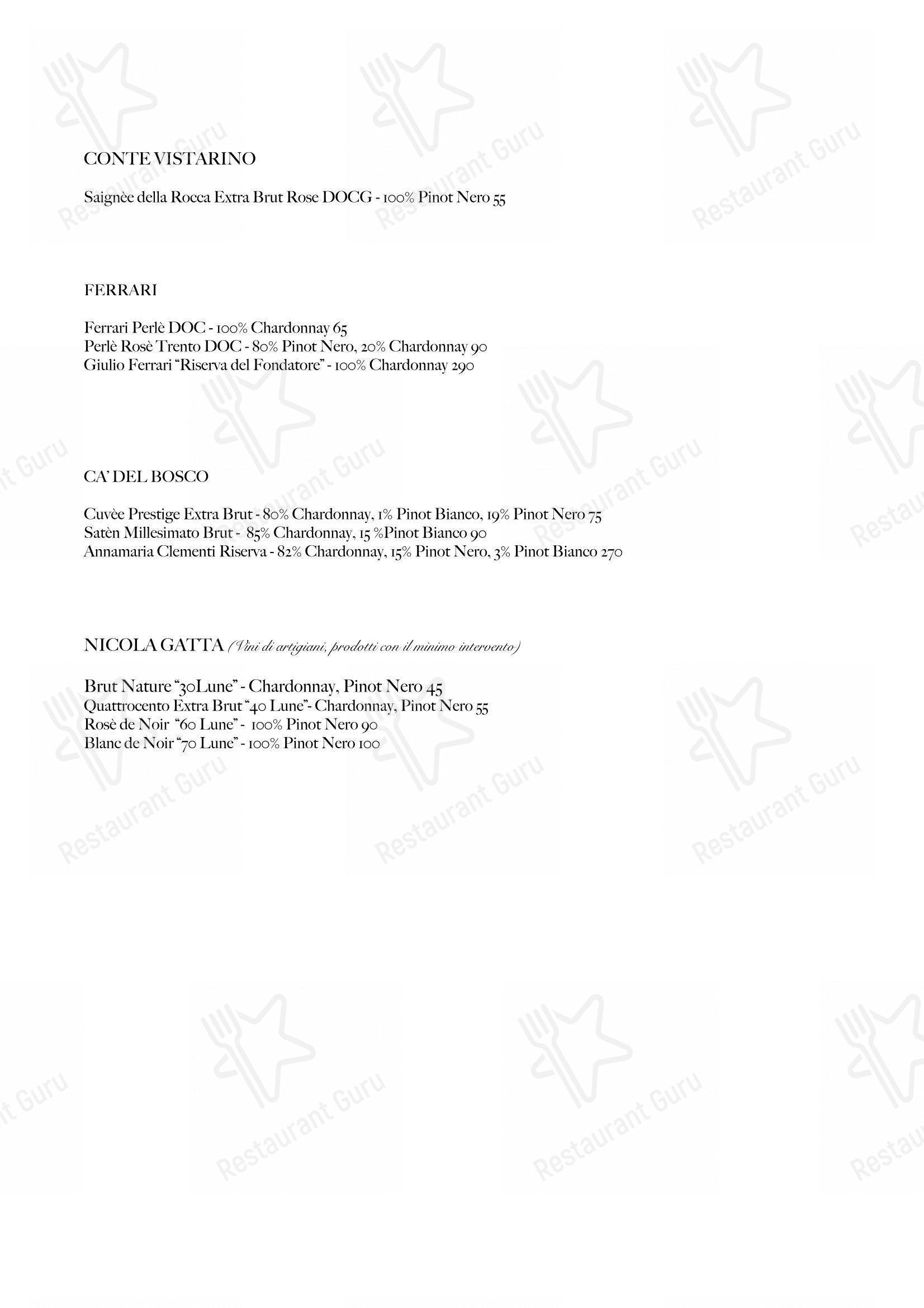 Menu per Belle Parti ristorante