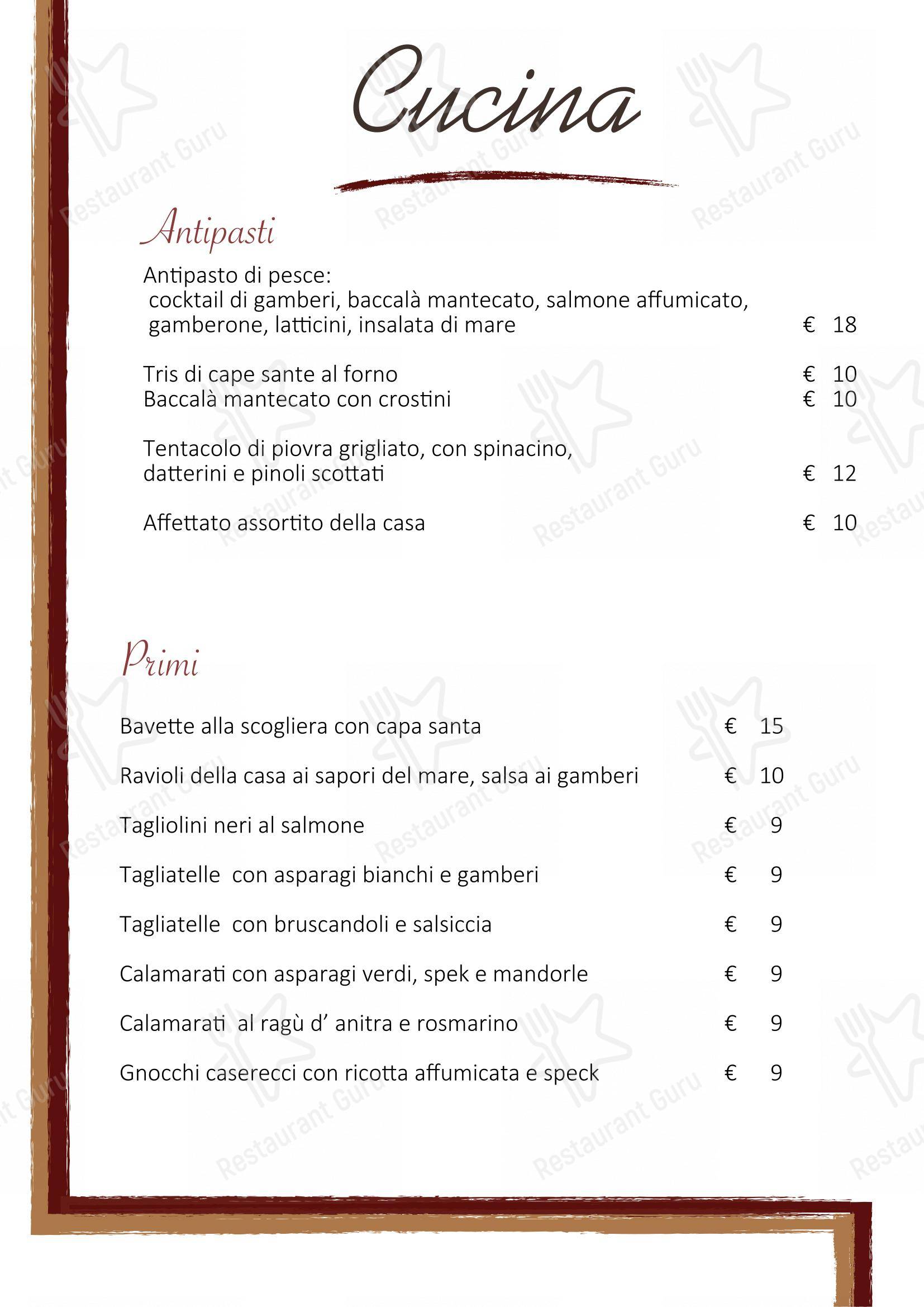 Menu di Belvedere - 菜单