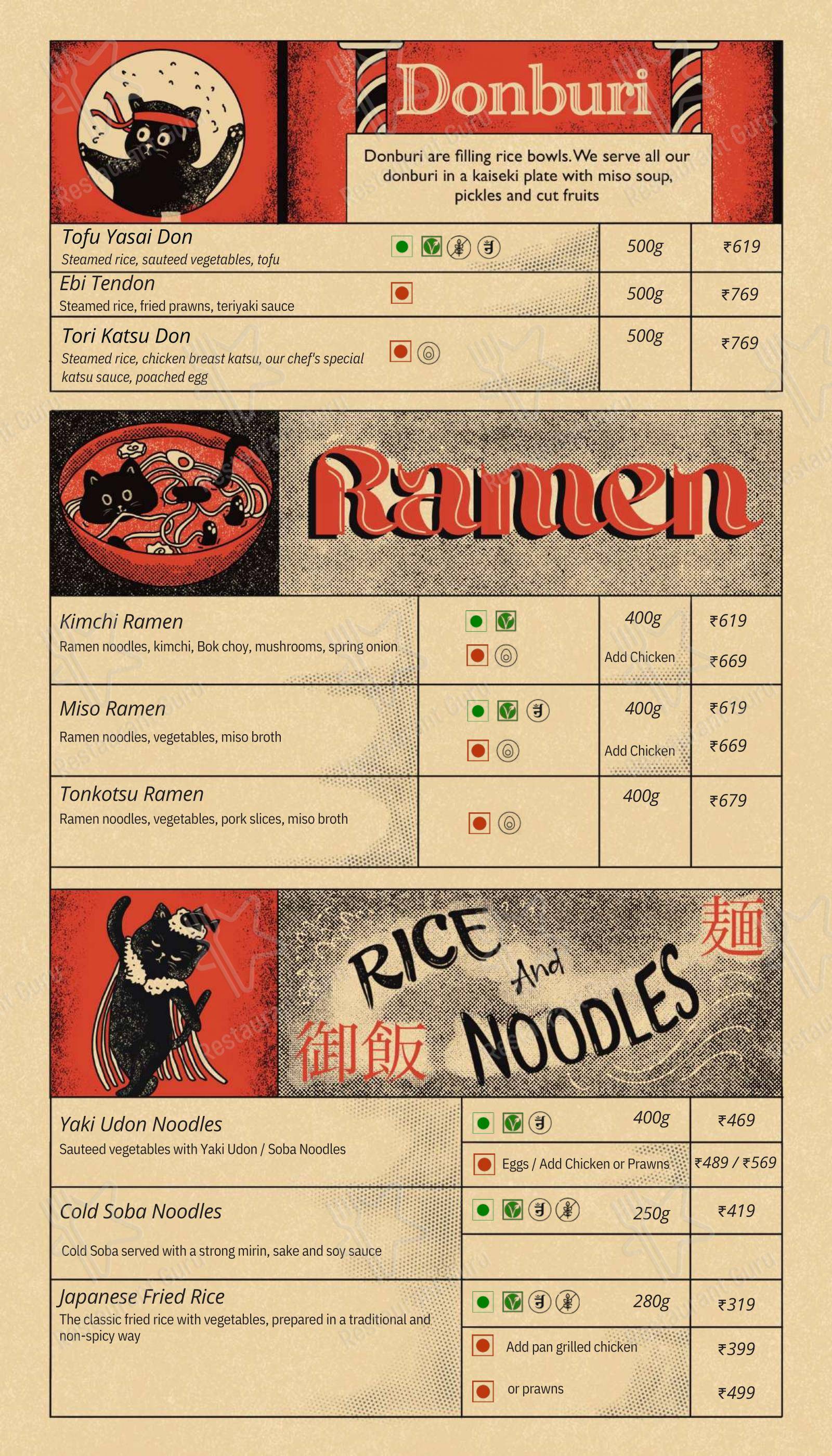 Menu bar for Bento B in Vadodara