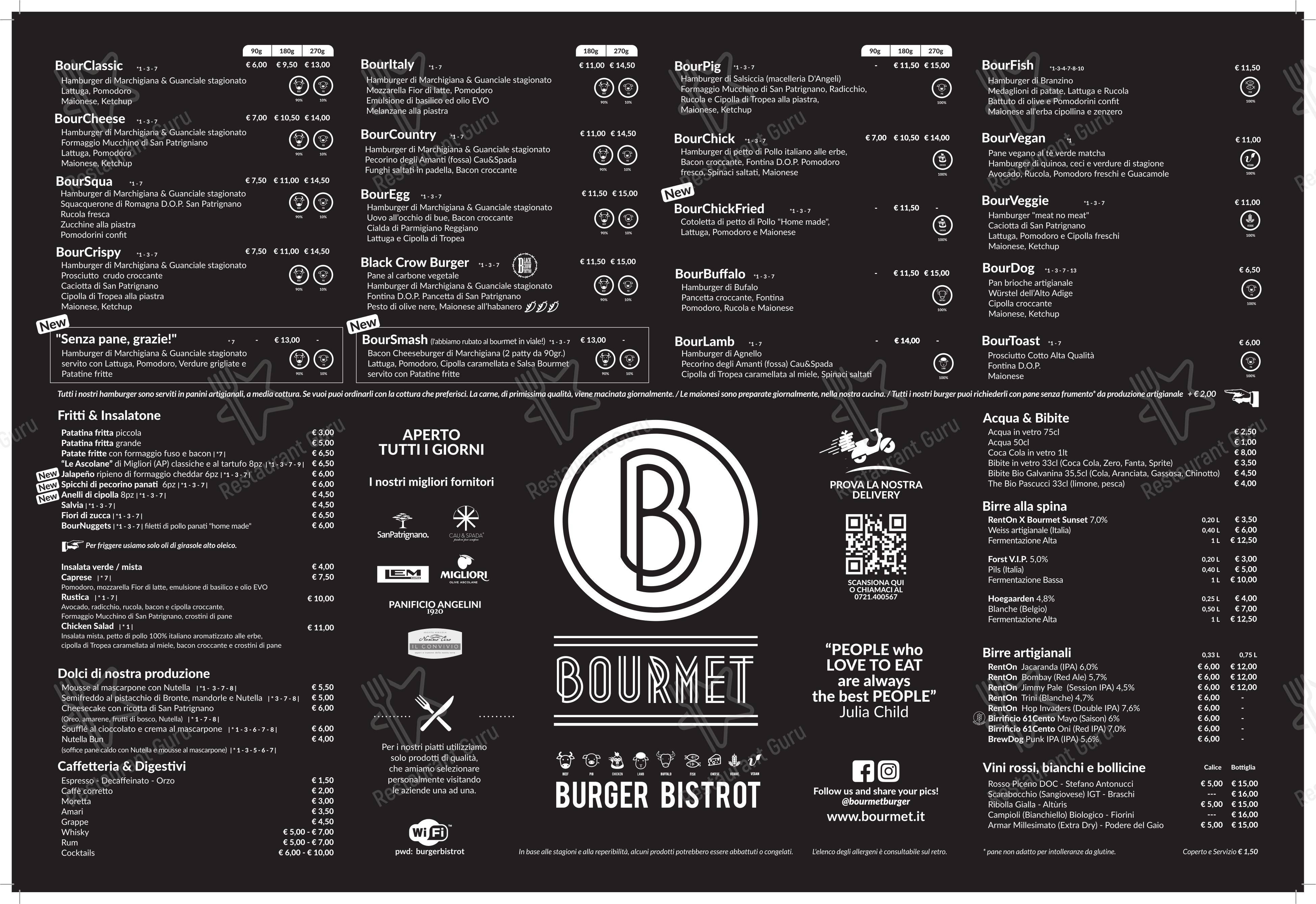 Bourmet in Pesaro - Menu