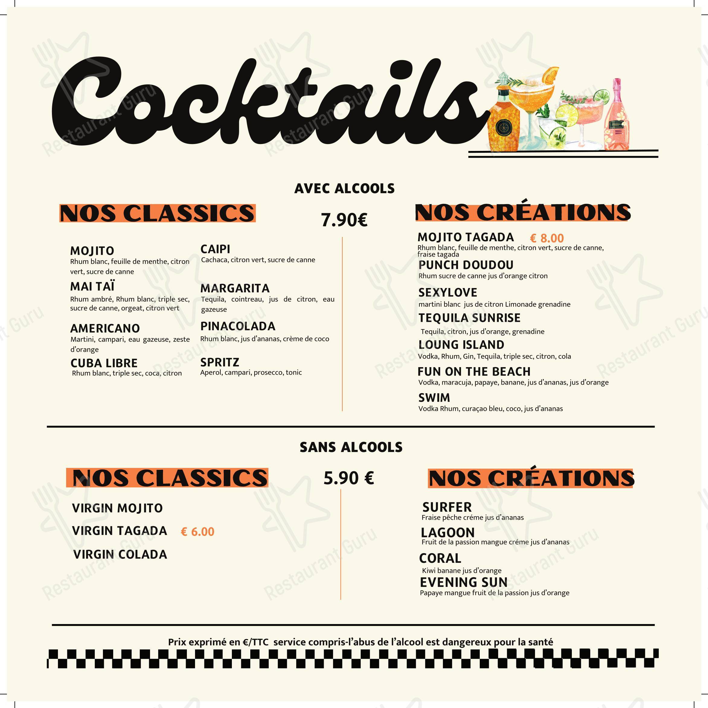Menu pour Bowling de Rouen