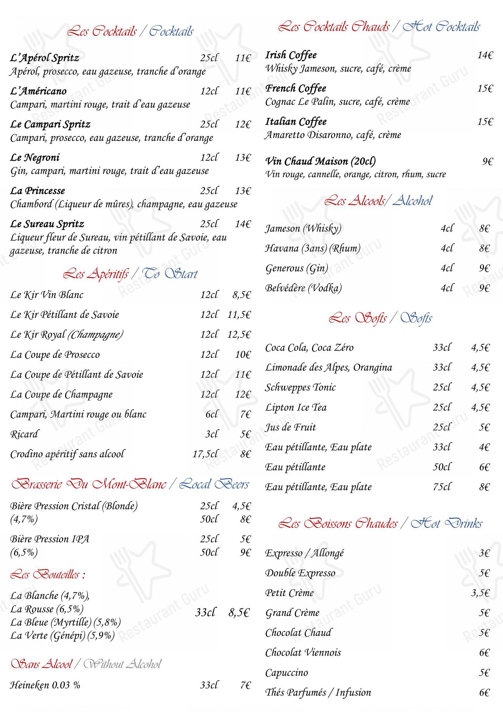 Chez Constant dans Chamonix-Mont-Blanc - Menu