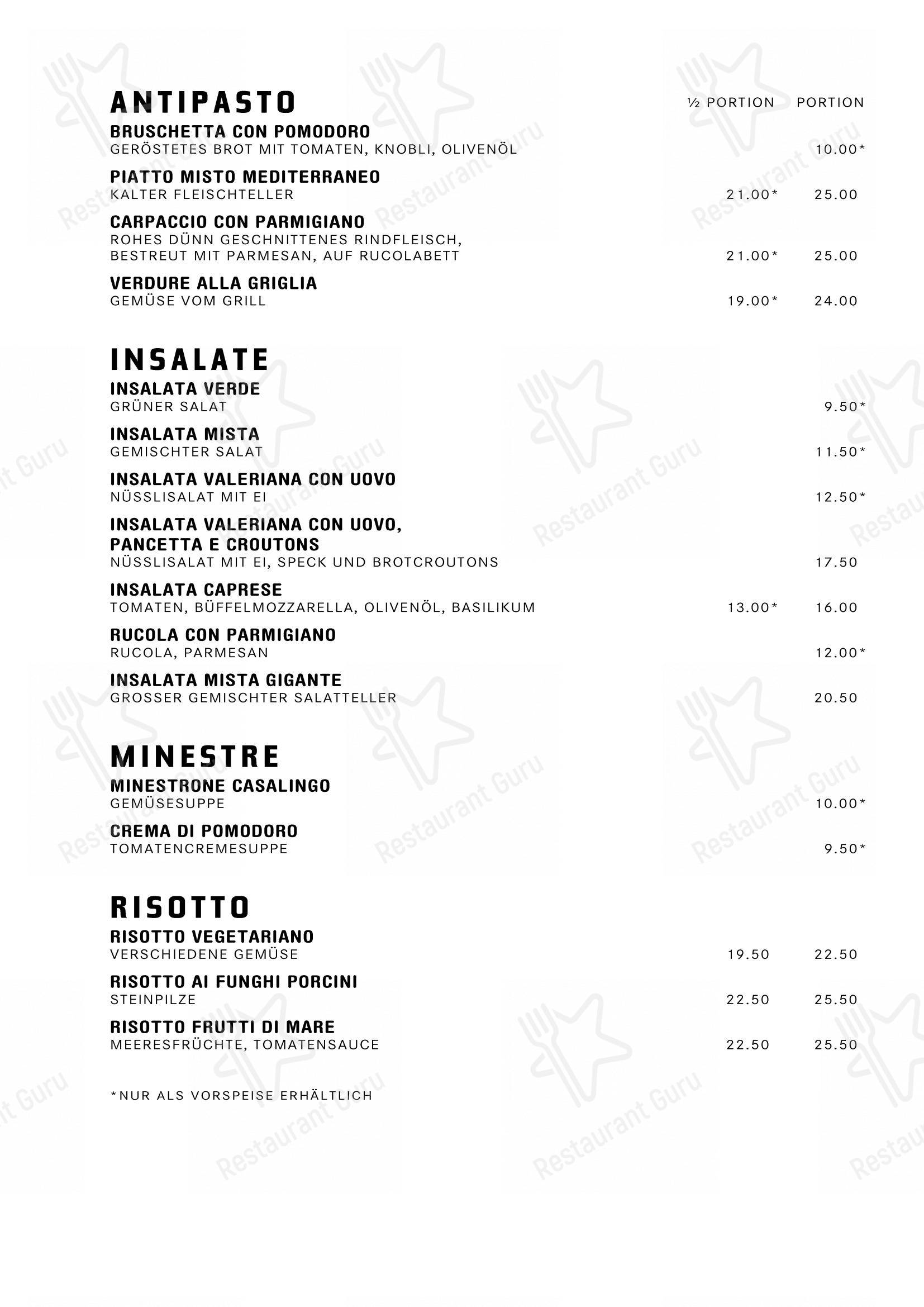 Da Michelangelo in Zurigo - Menu bar