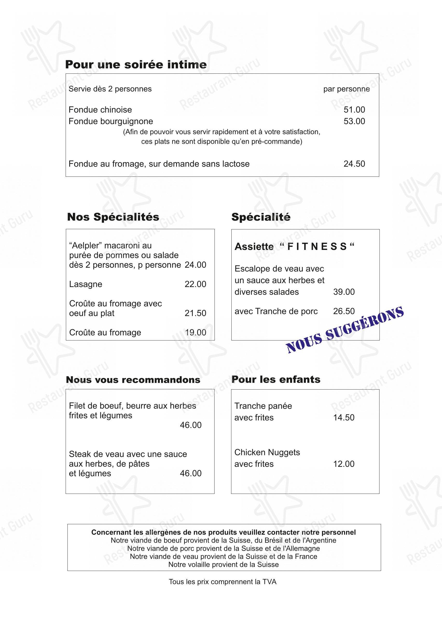 Крафт меню per Restaurant Ende der Welt in Engelberg