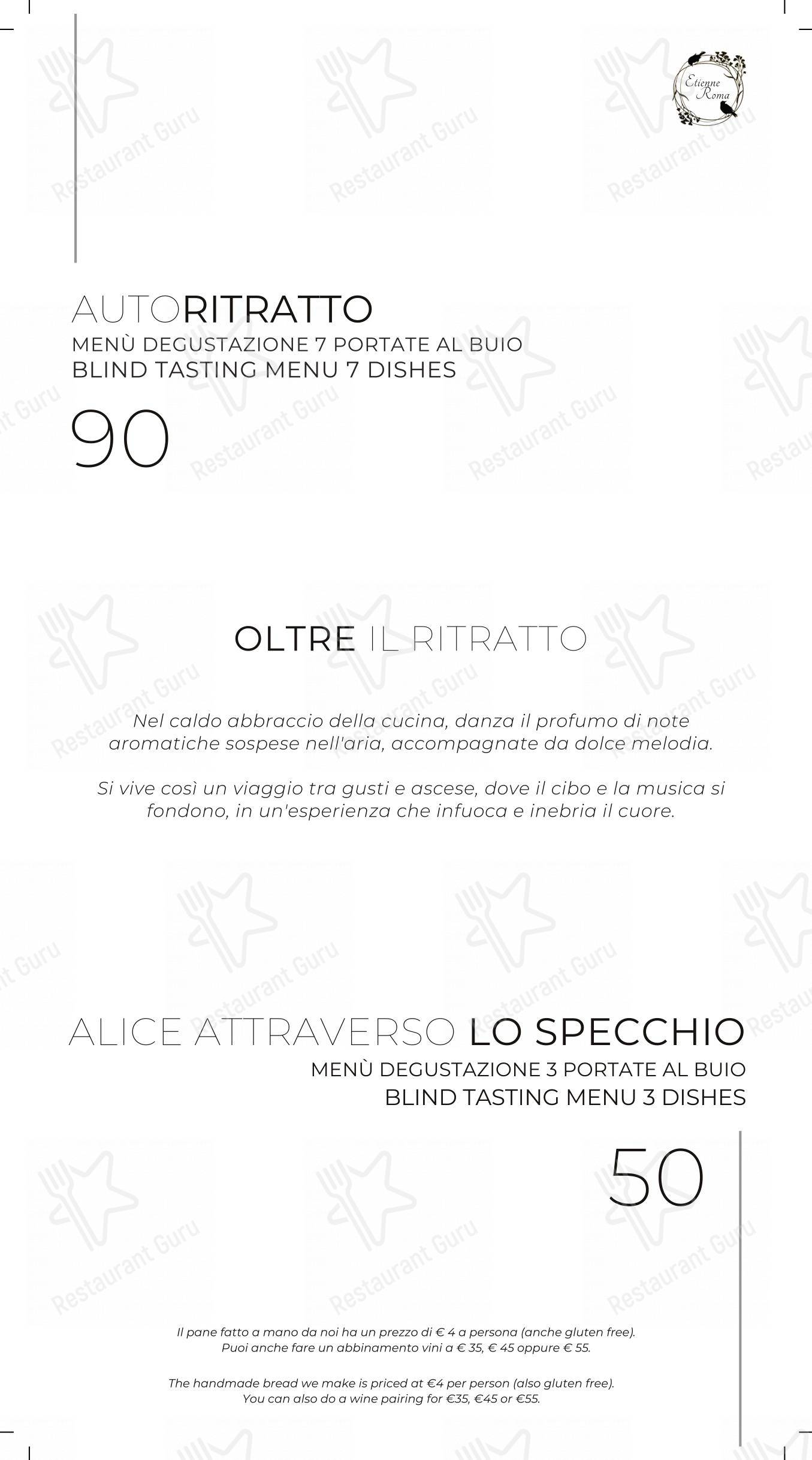 Menu per Etienne Roma Ristorante in Roma