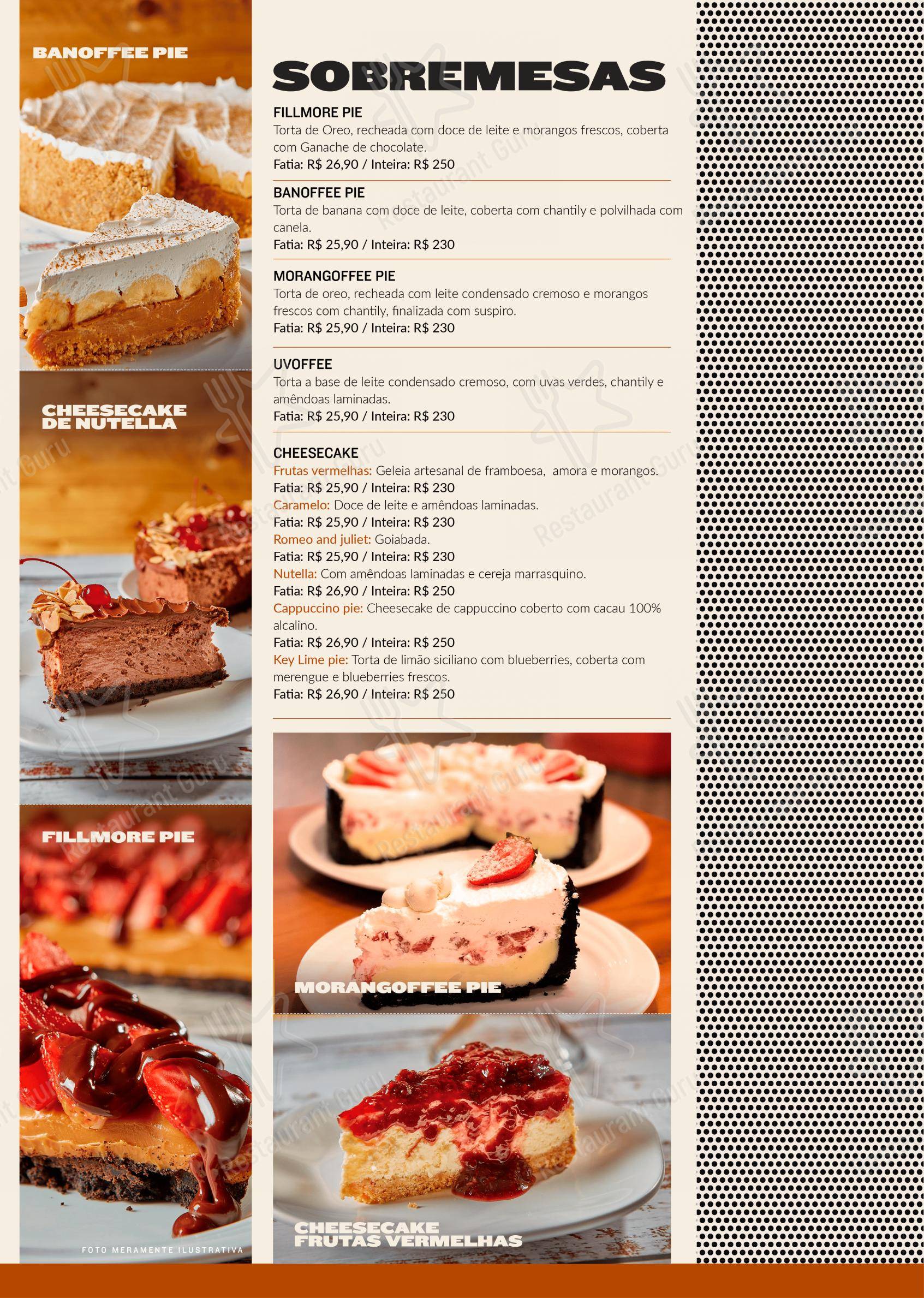 FILLMORE Ipiranga em São Paulo - Menu