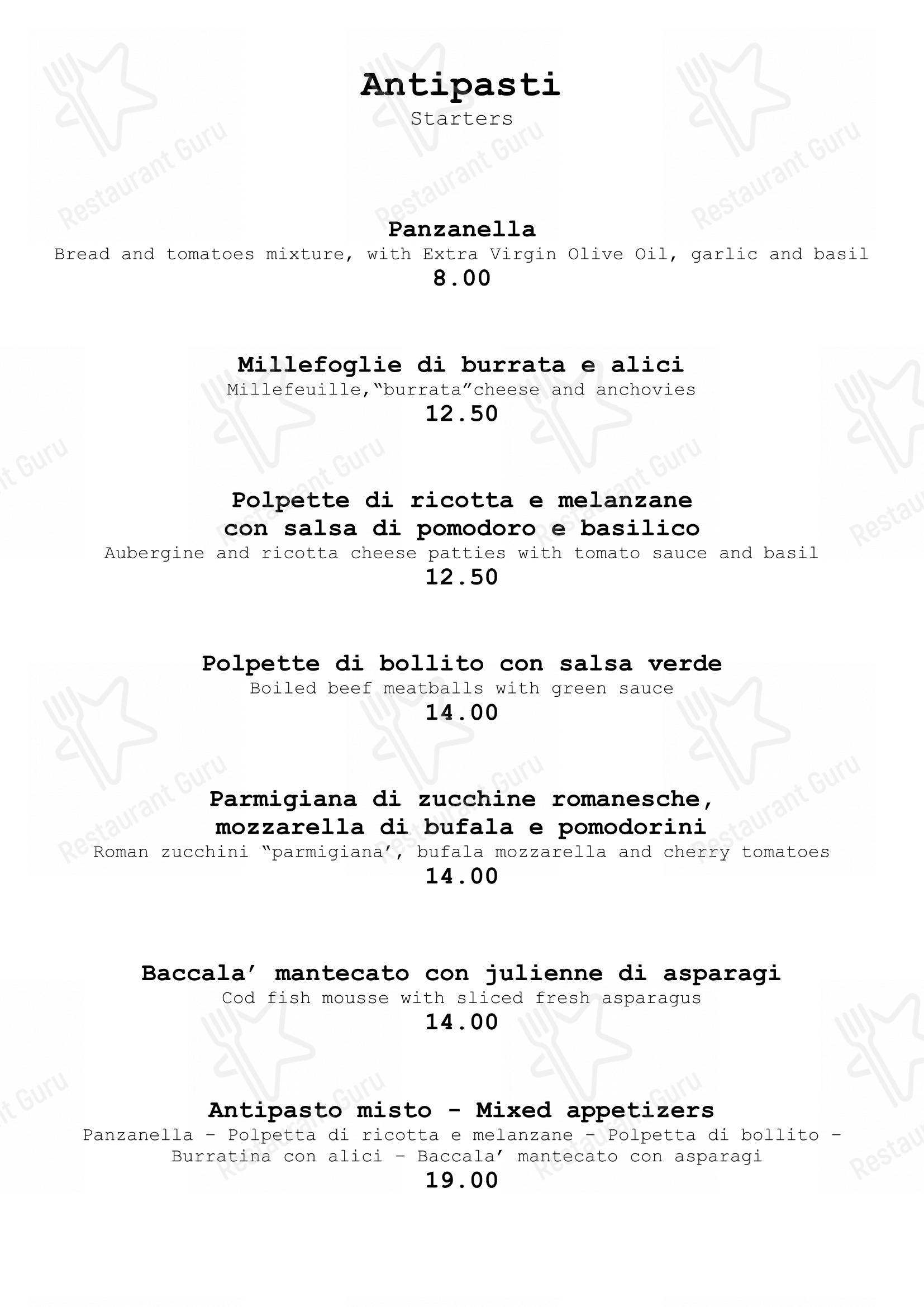 Menu di Hosteria Grappolo D'Oro - Menu