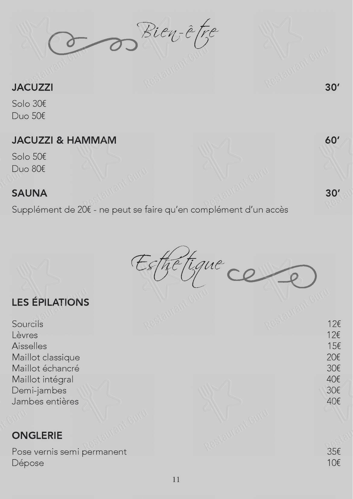 Menu pour Disini restaurant