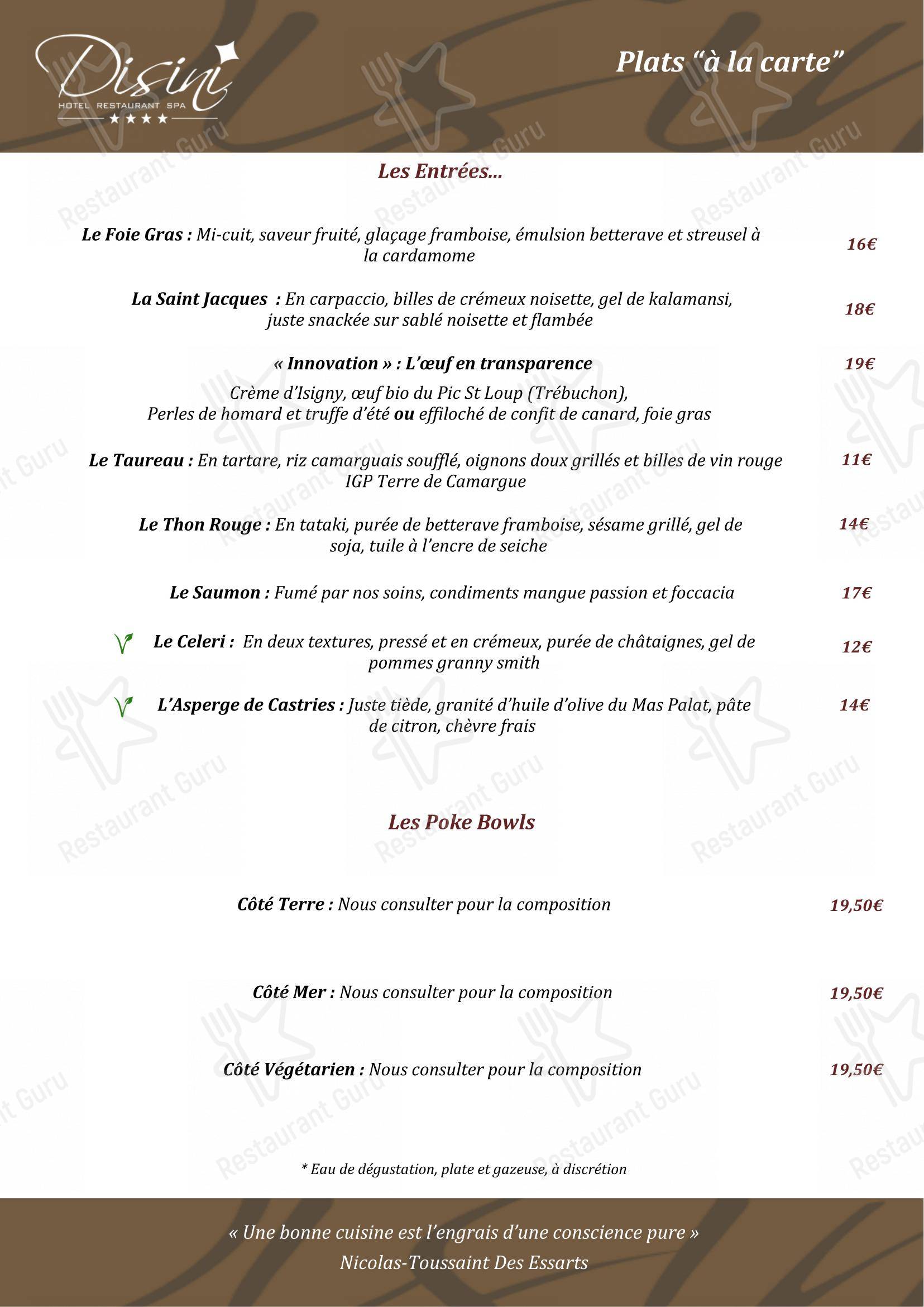 Disini dans Castries - Lunch Menu