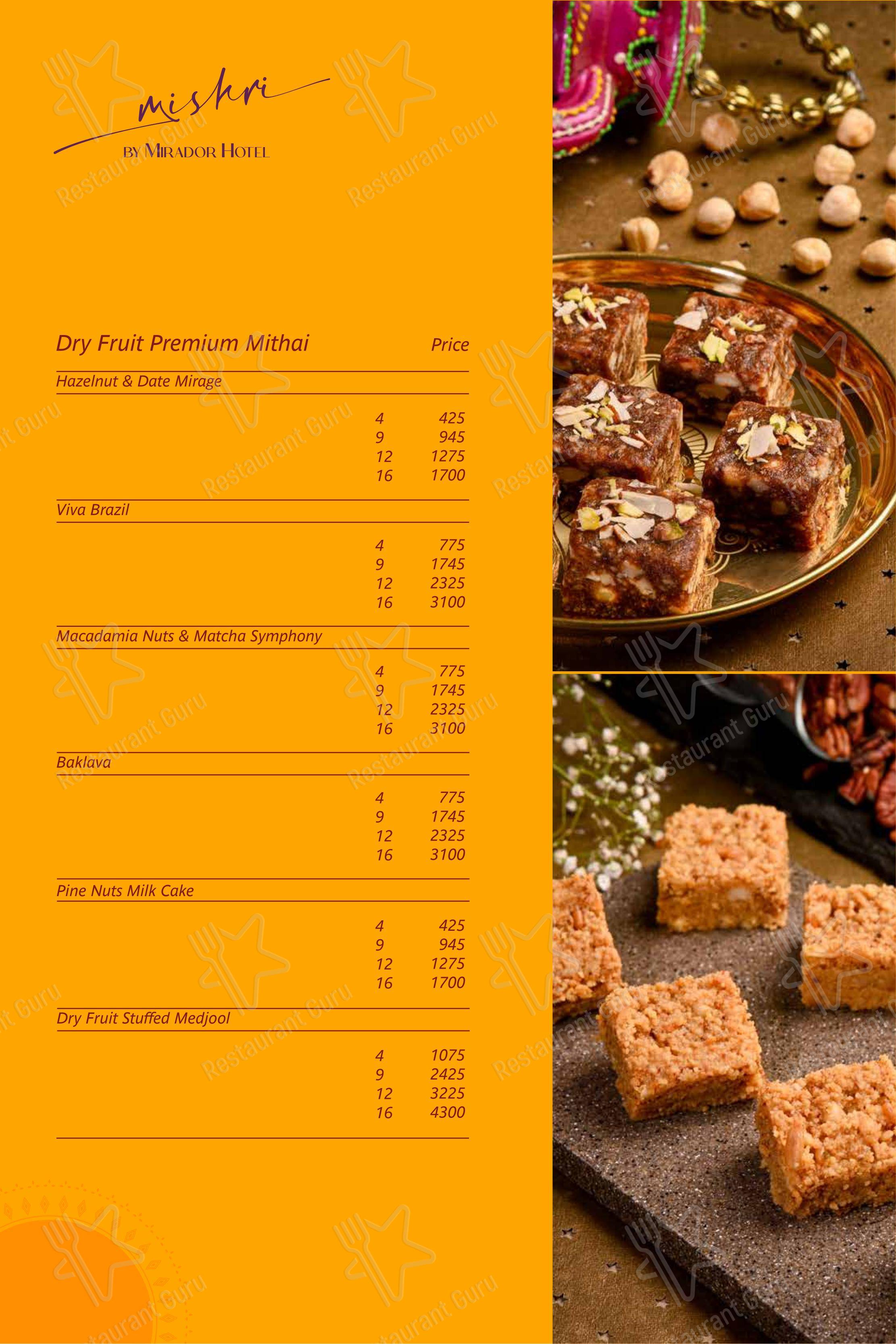 Menu bar for House Of Asia in Mumbai