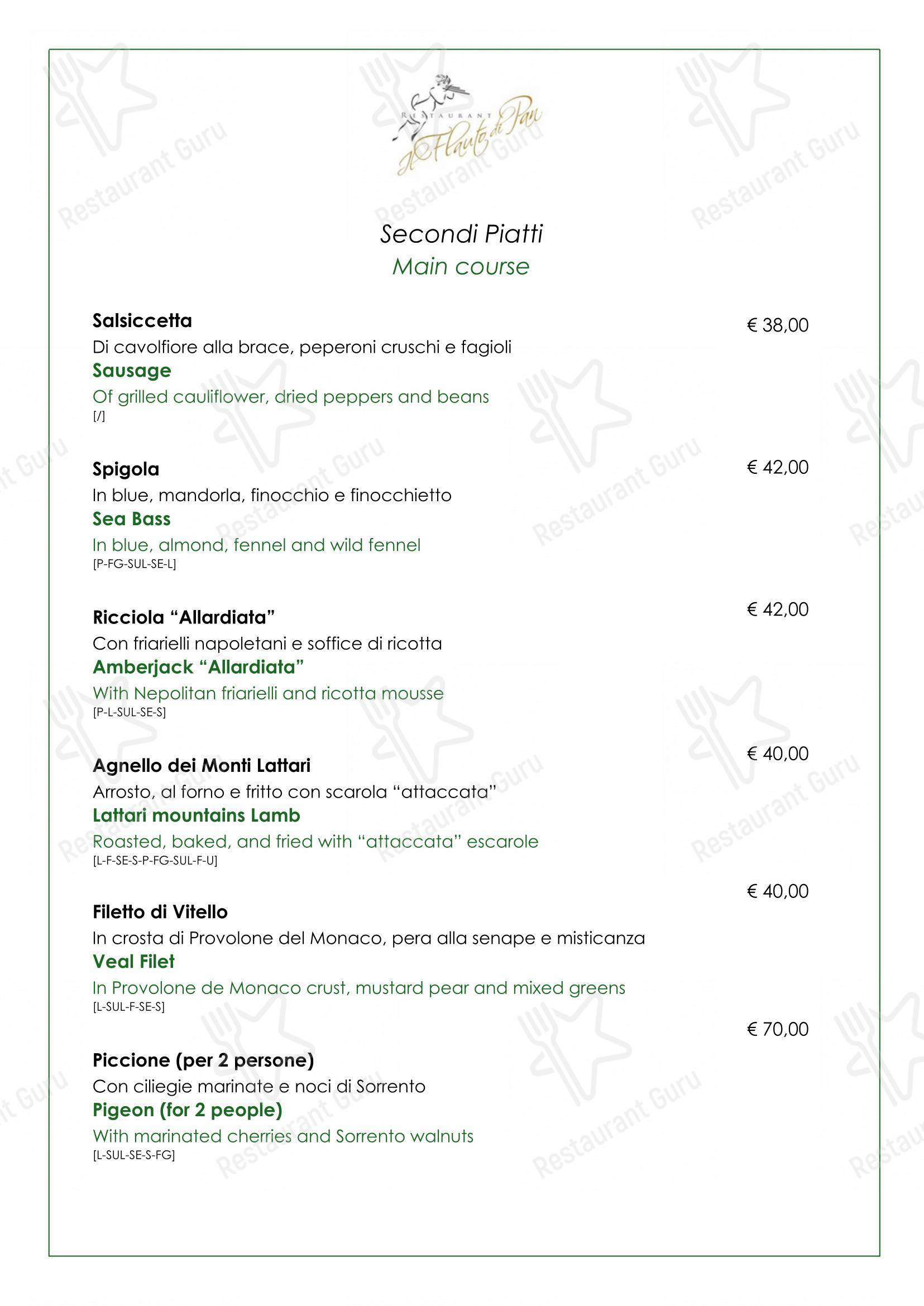 Lucille's Balcony in Ravello - Menu
