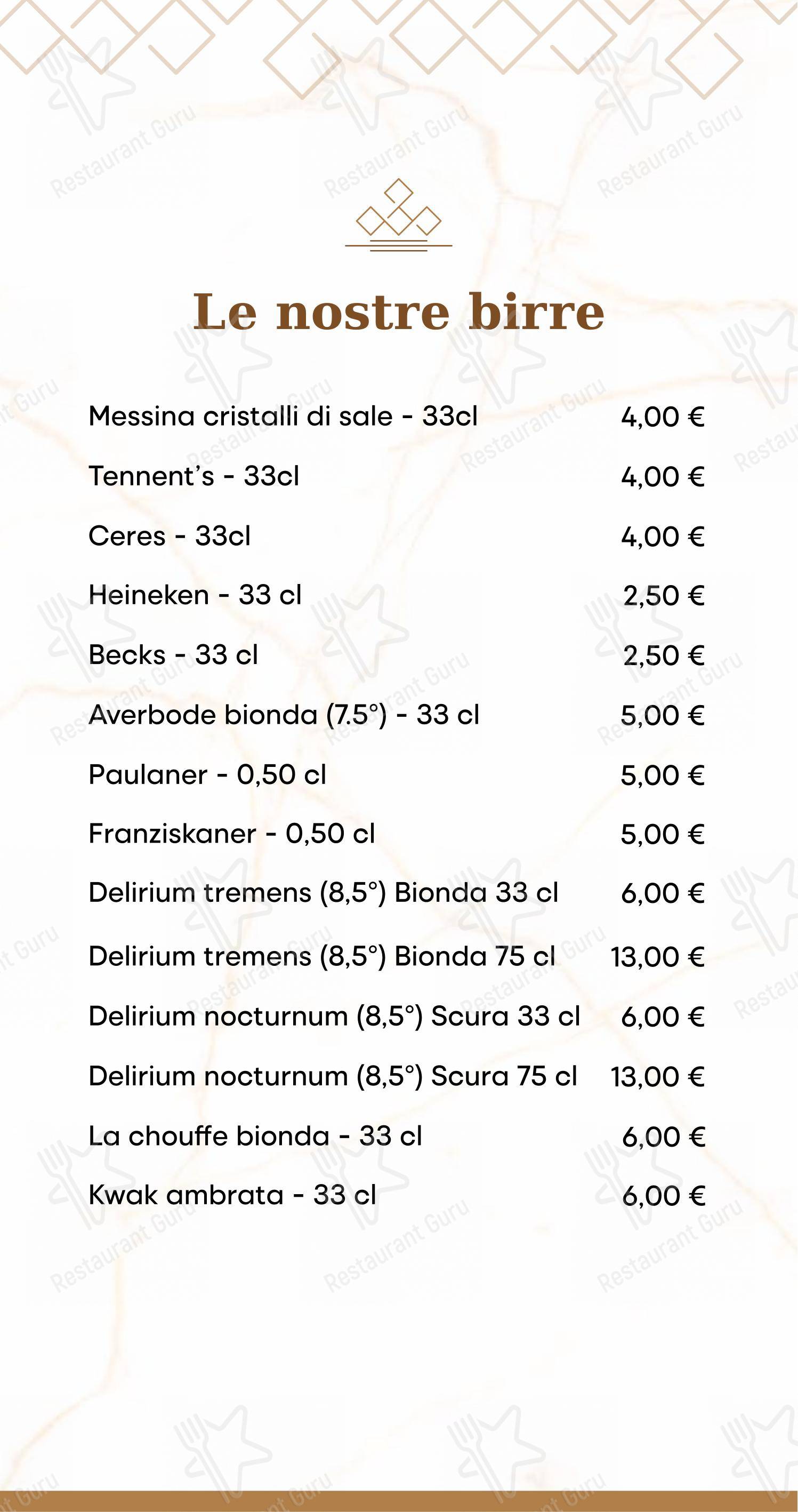 Menu per LIBERTY - Bar - Gastronomia - Pizzeria - Pasticceria pub & bar