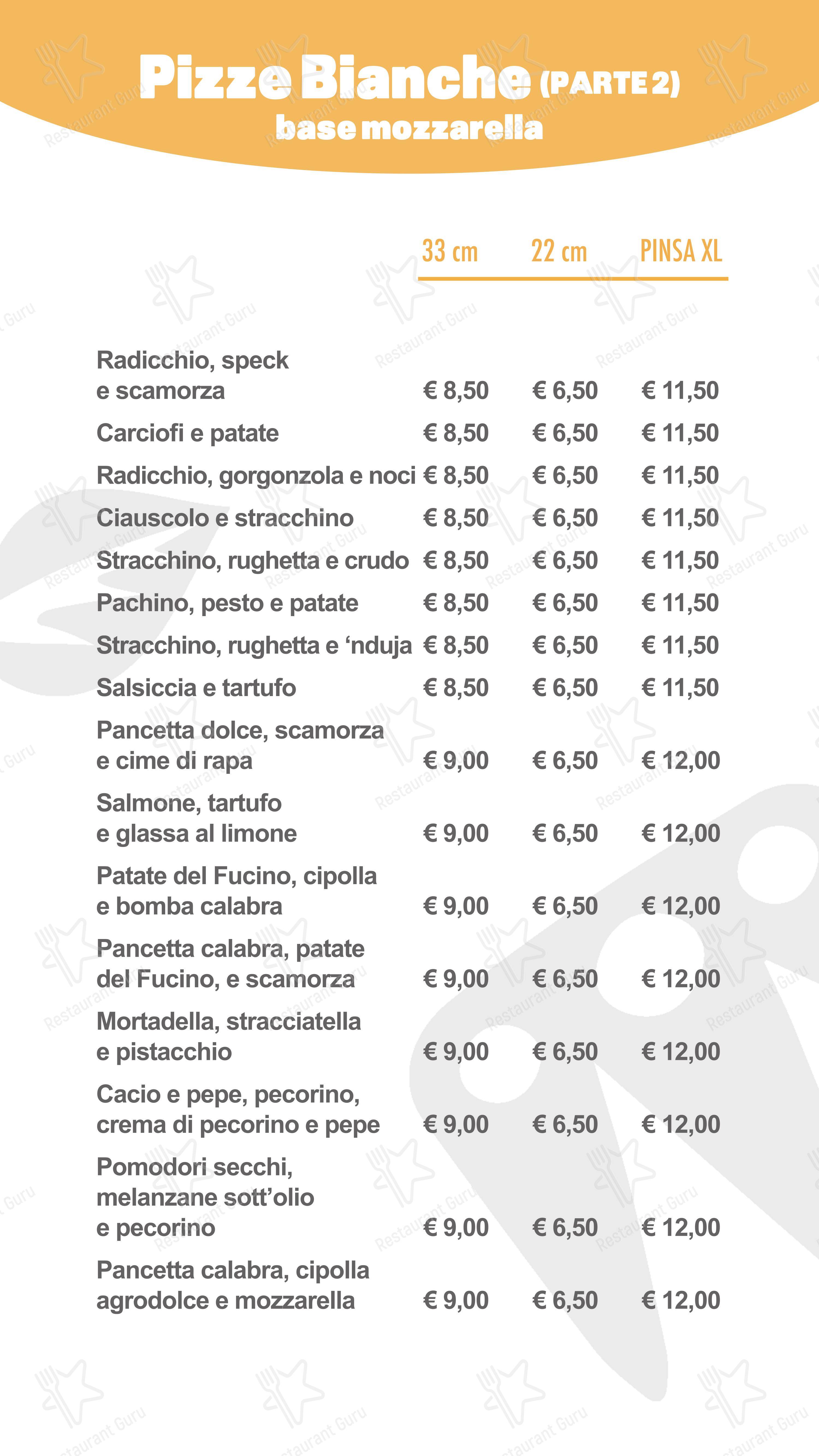 Menu per La Pizza a Casa tiburtina pizzeria