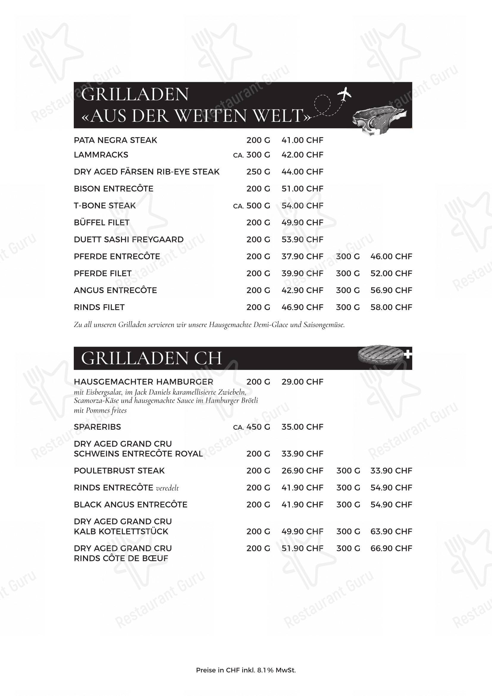 Löwen in Soletta - Menu bar