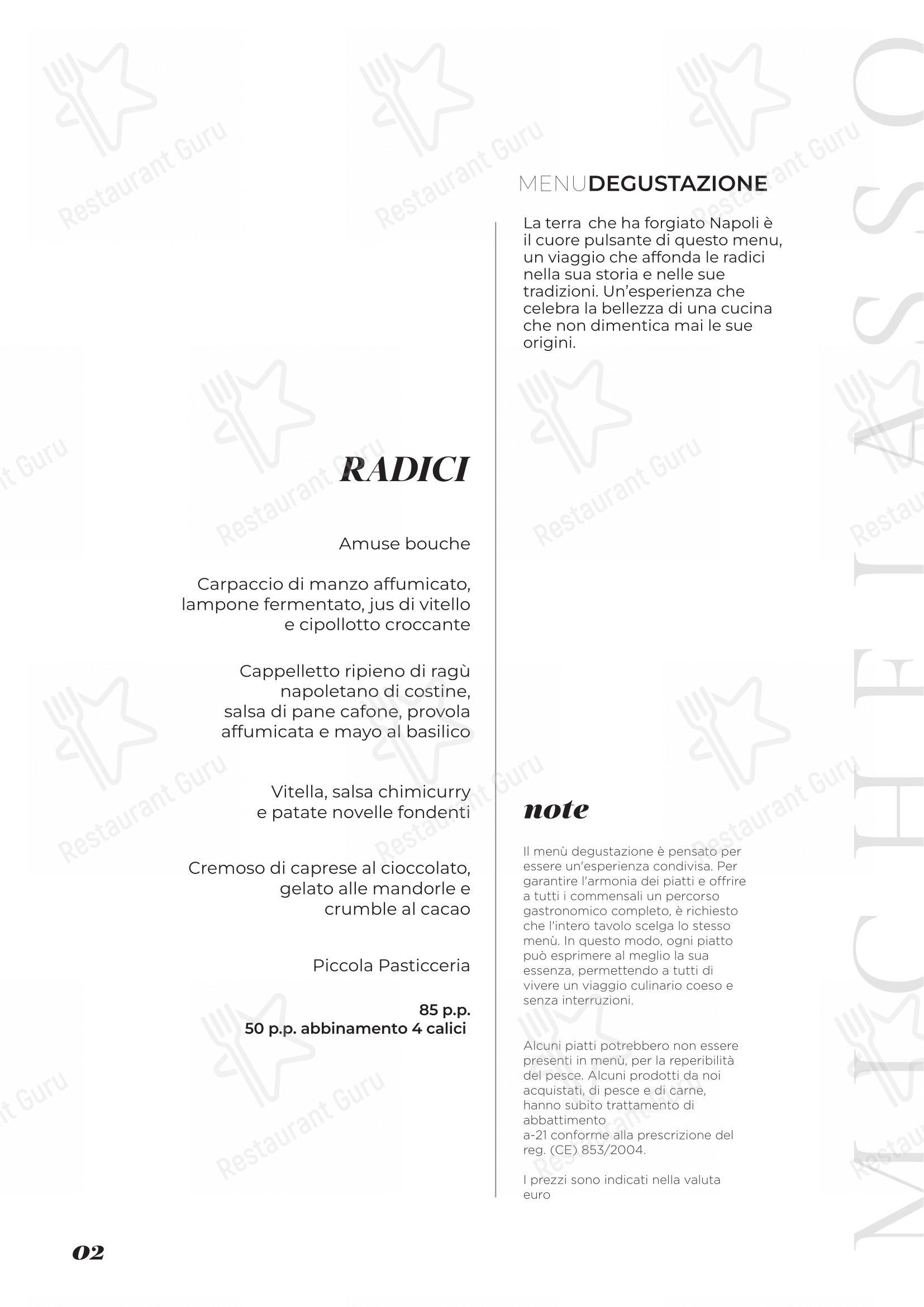 Menu di Michelasso Ristorante Gourmet a Napoli - 菜单
