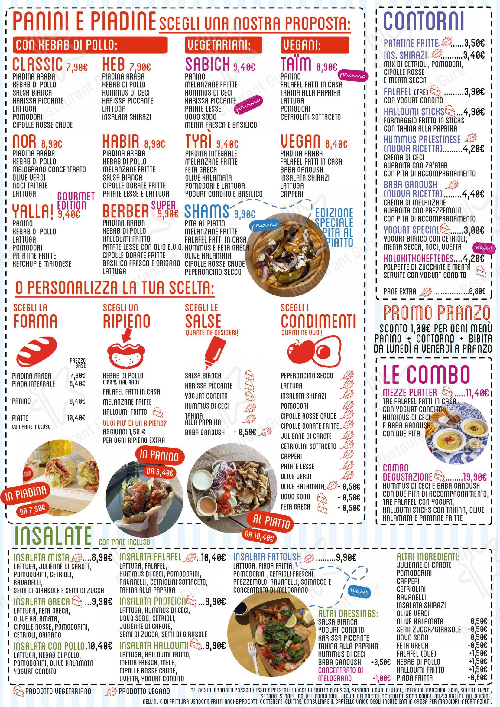 菜单 pour Nun Taste of Middle East restaurant