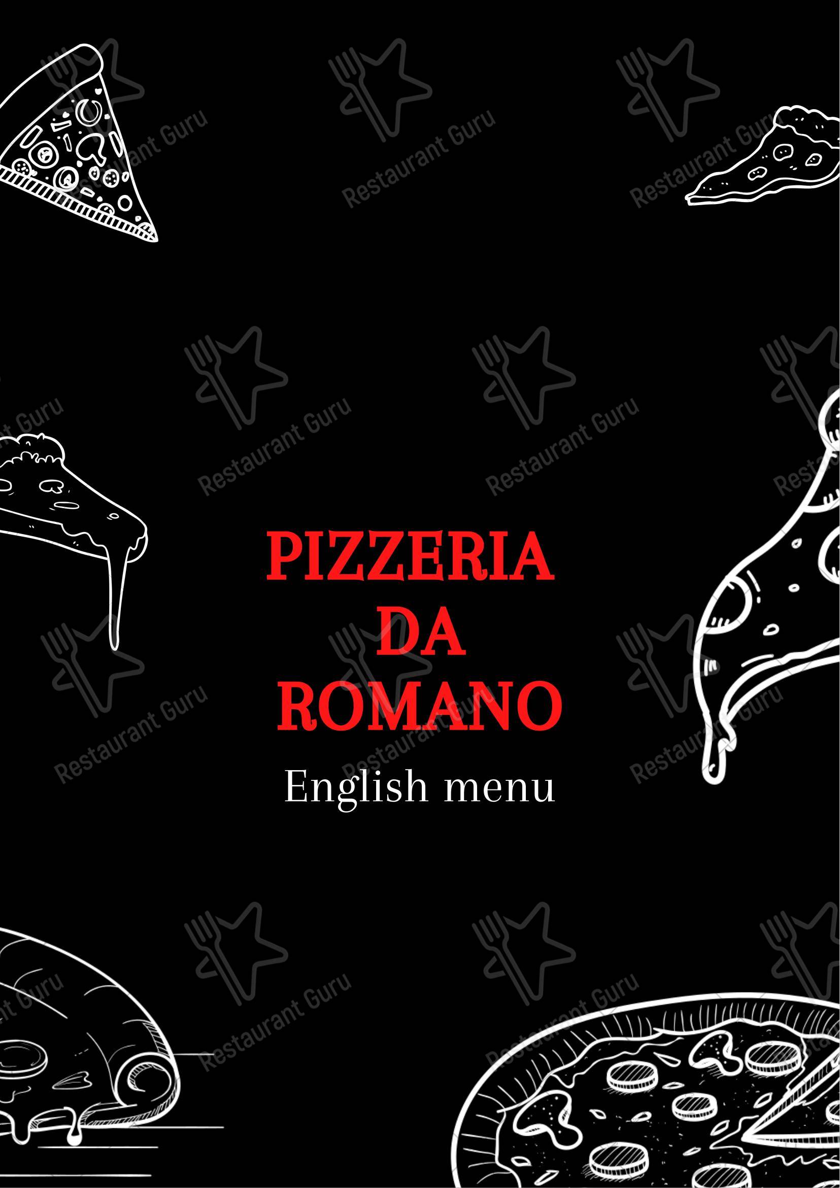 Menu bar per Pizzeria Da Romano Milano in Milano