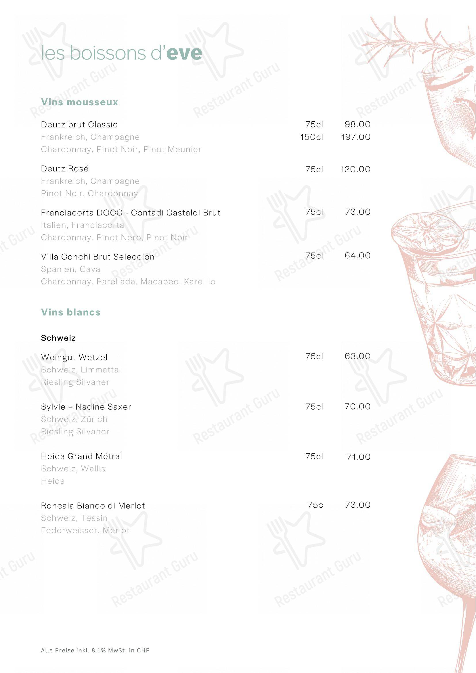 Menu di Eve's Kitchen - Menu