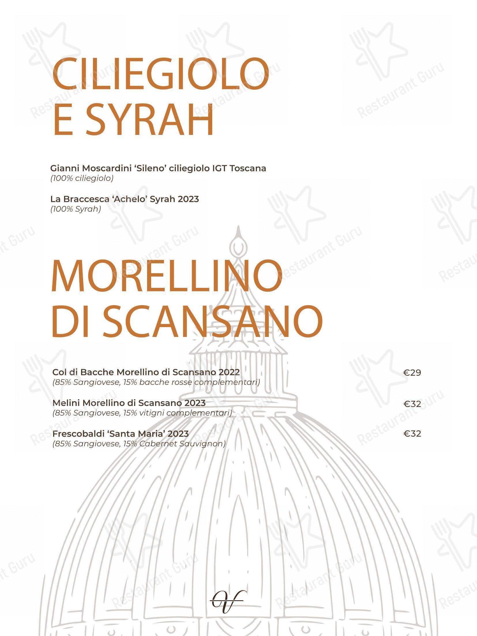 Menu di Ristorante IL VOLO Steakhouse - Menu bar