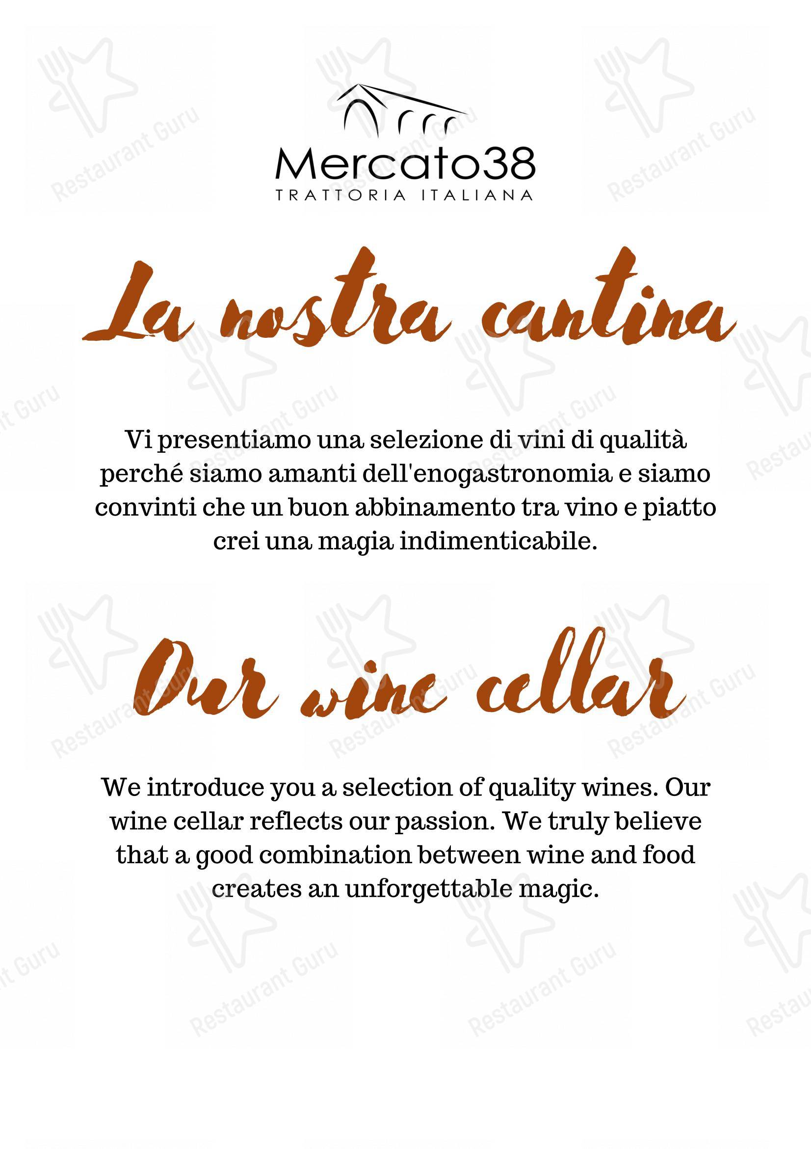 Ristorante Mercato 38 Trattoria Italiana in Erba - Menu