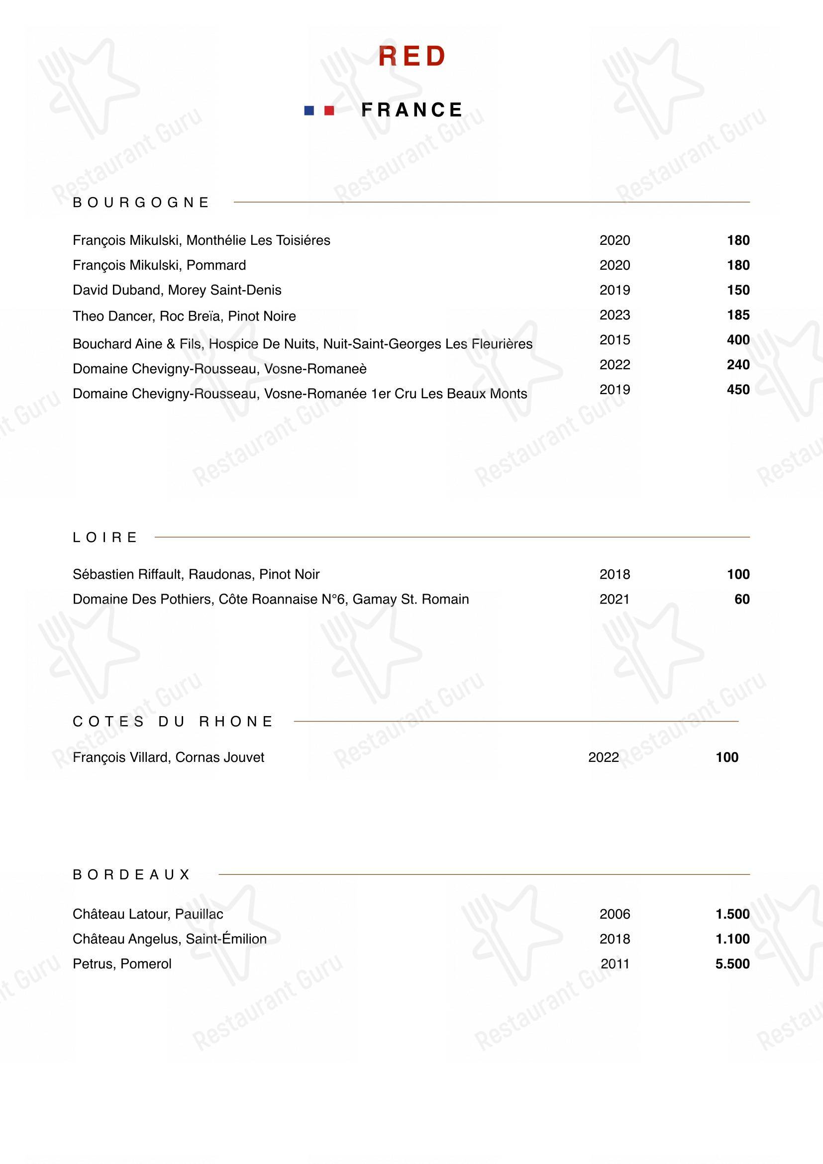 Основное меню per Roteo ristorante