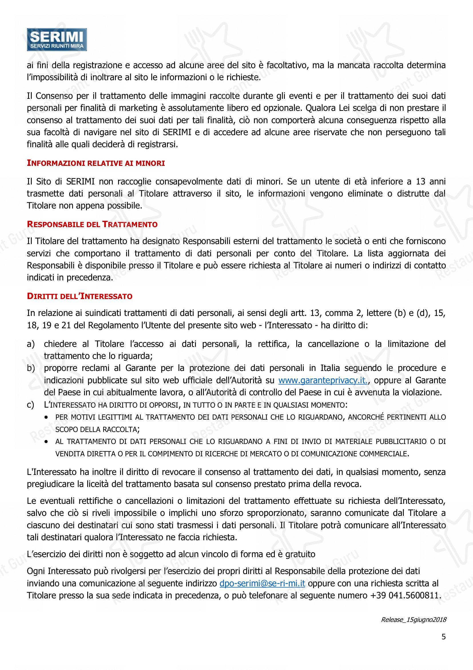 Menu di SERIMI - Wine Menu