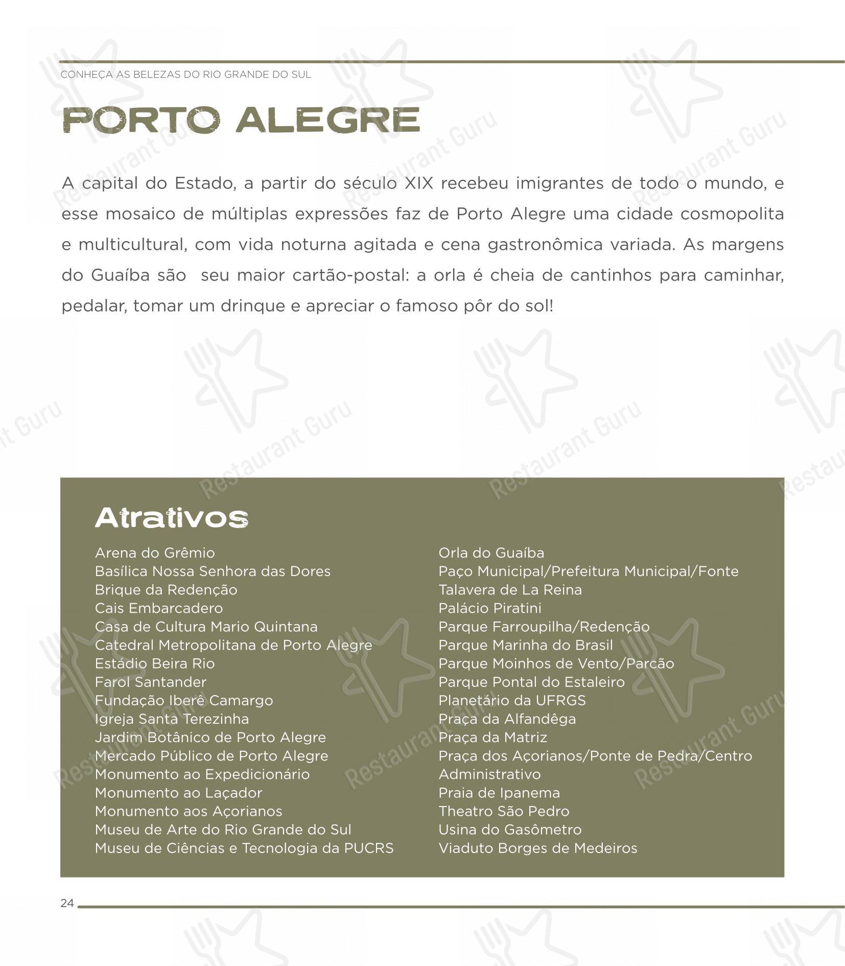 Основное меню para SESC Centro Histórico restaurante