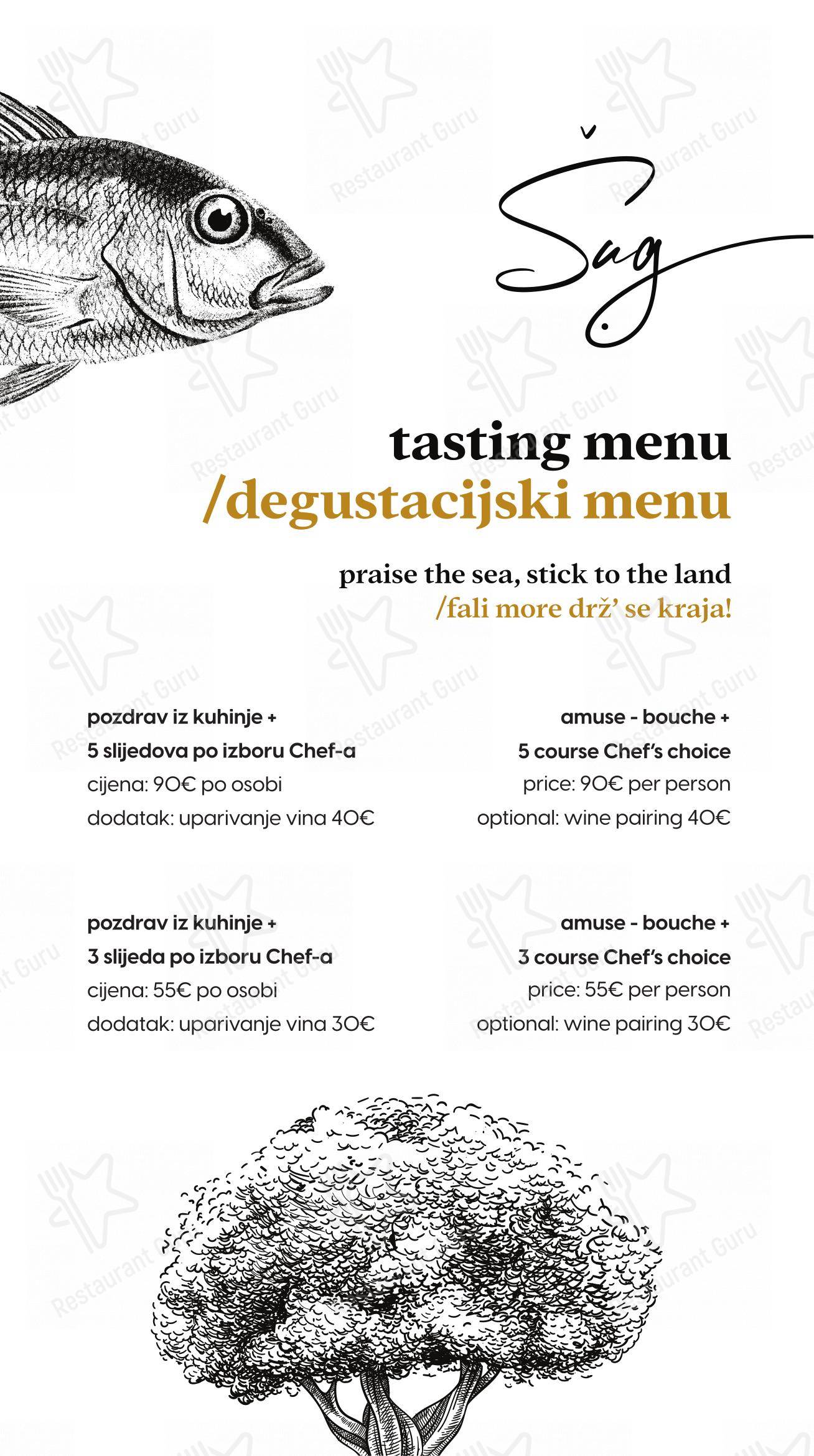 Menu pour Šug - Menu bar