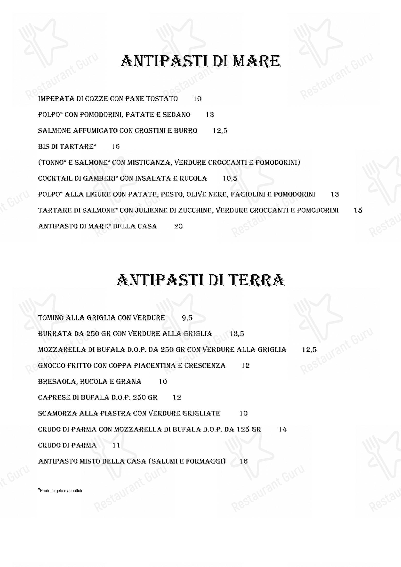 Menu di Tradizione Italiana - Menu