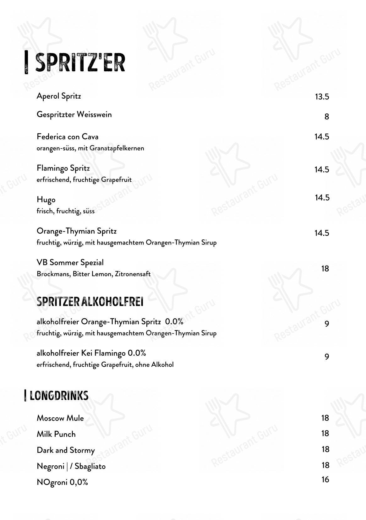 Volta Bräu in Basilea - Menu bar