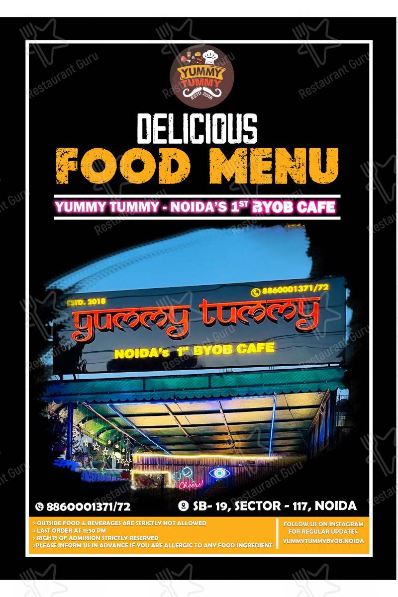 Yummy Tummy - Noida's 1st BYOB Cafe in Noida - Menu