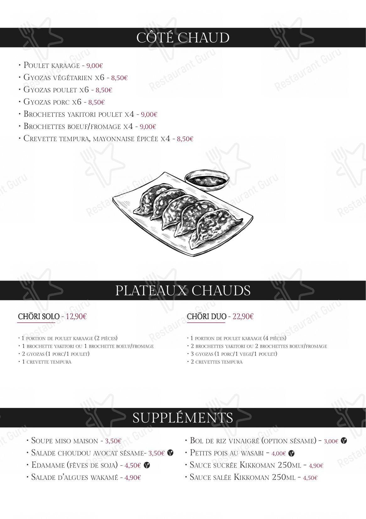 Menu pour Sushi San Labenne - Menu