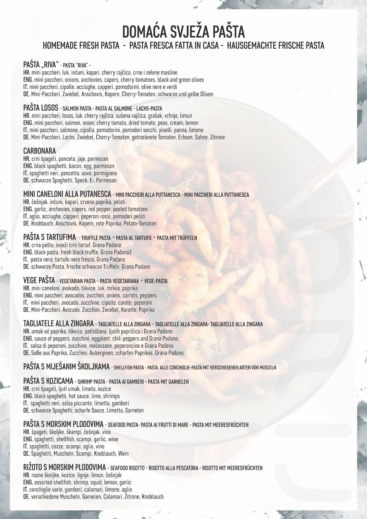Menu di Riva Bistro (Rovinj) 