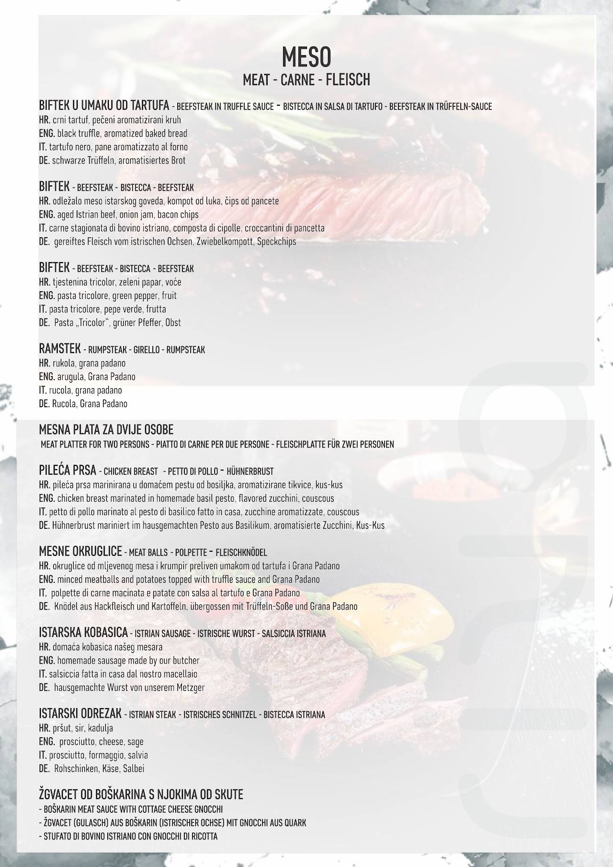 Menu di Riva Bistro (Rovinj) 