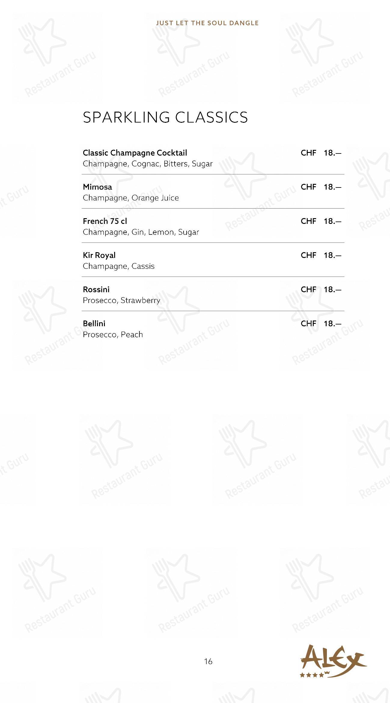 Menu per Alex Lounge Bar & Fumoir pub & bar