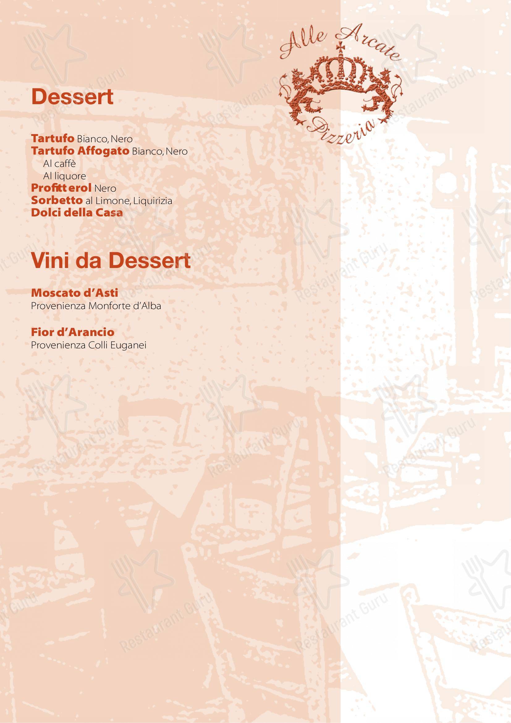 Alle Arcate in Santa Maria di Sala - Menu