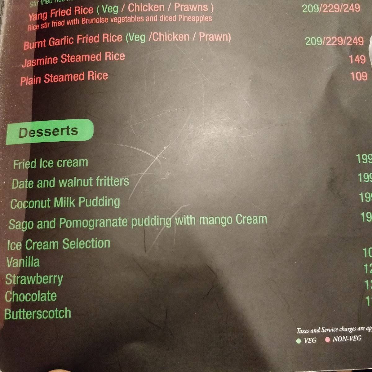Tago Restaurant menu